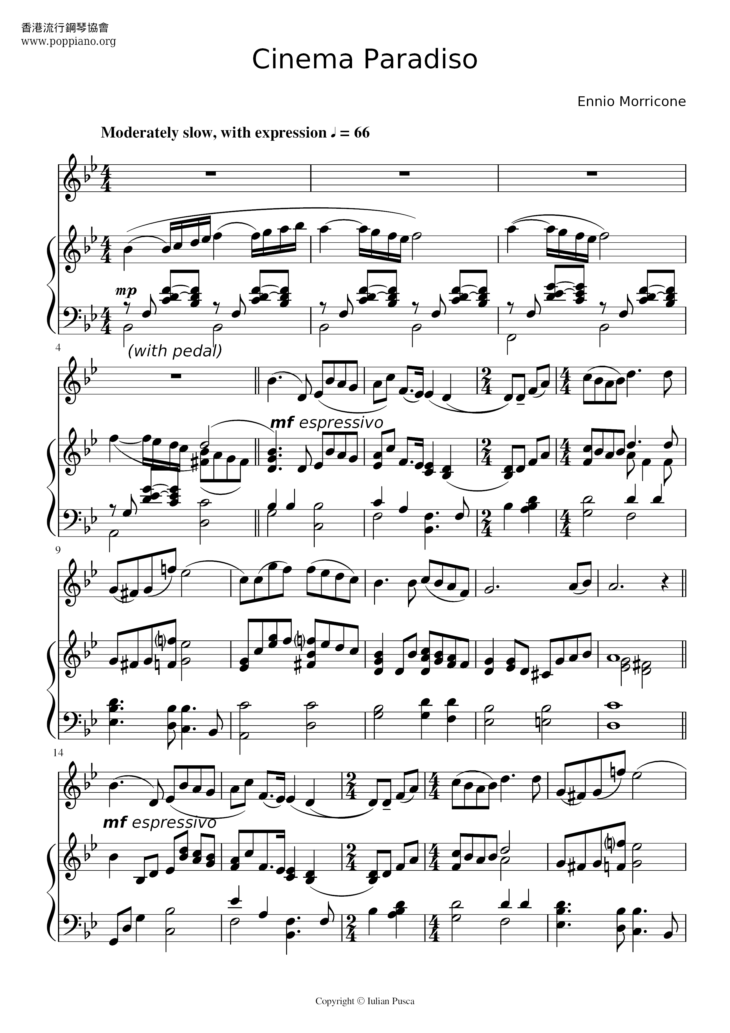 Deshabilitar Indulgente Folleto ☆ Ennio Morricone-Cinema Paradiso Love Theme Sheet Music pdf, (エンニオ・モリコーネ)  - Free Score Download ☆
