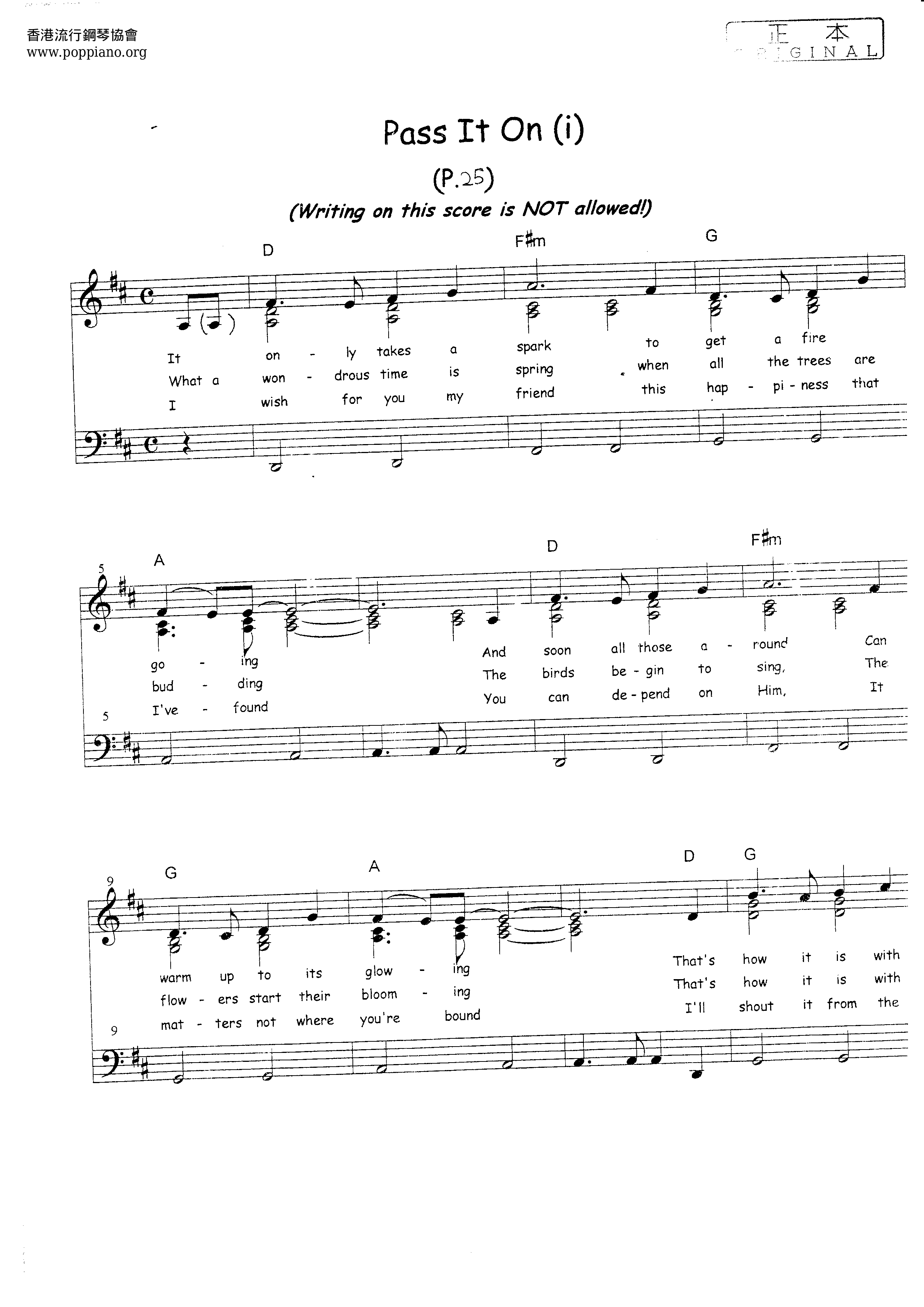 Hymn Pass It On Sheet Music Pdf Free Score Download