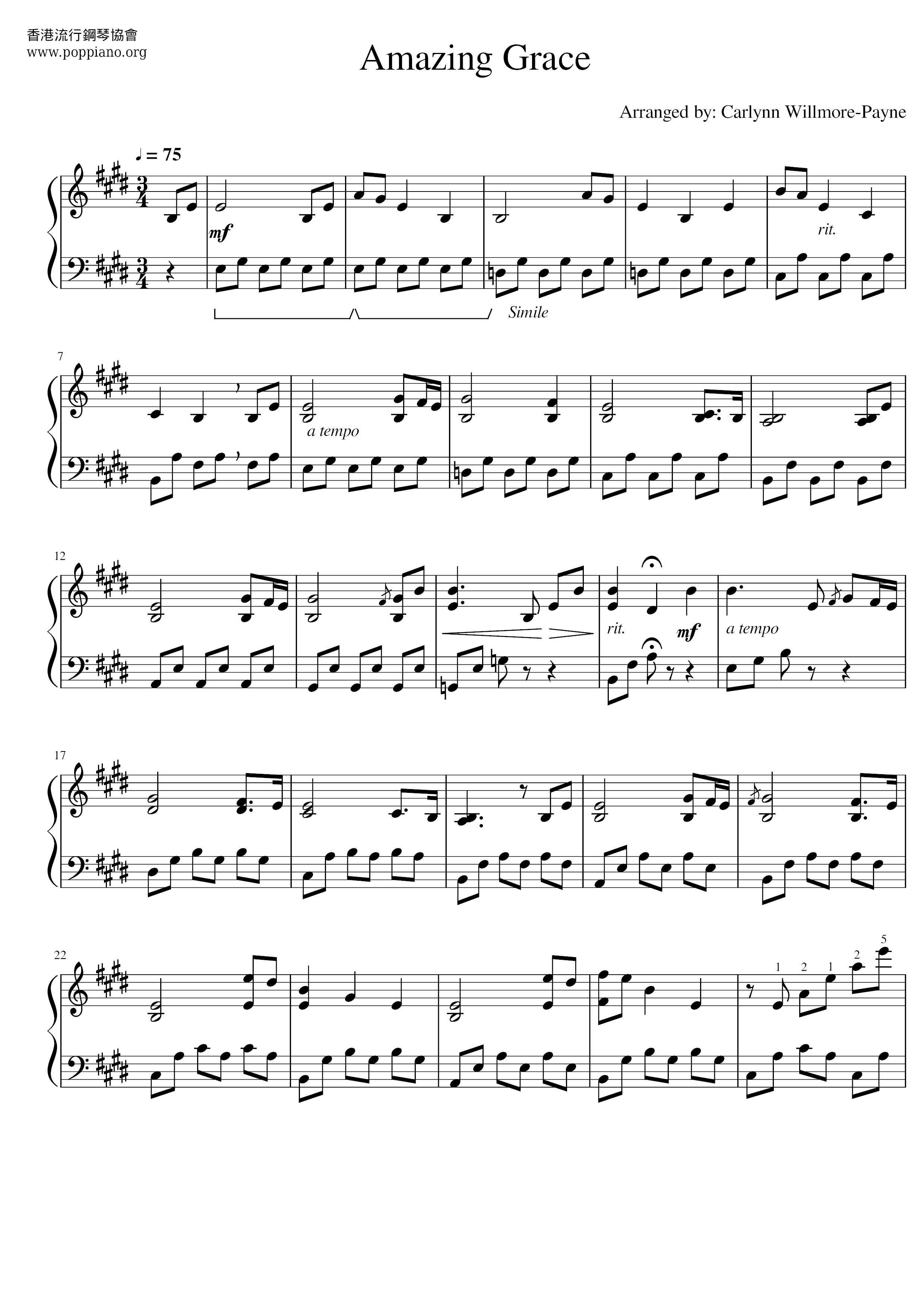 Hymn Amazing Grace Sheet Music Pdf Free Score Download