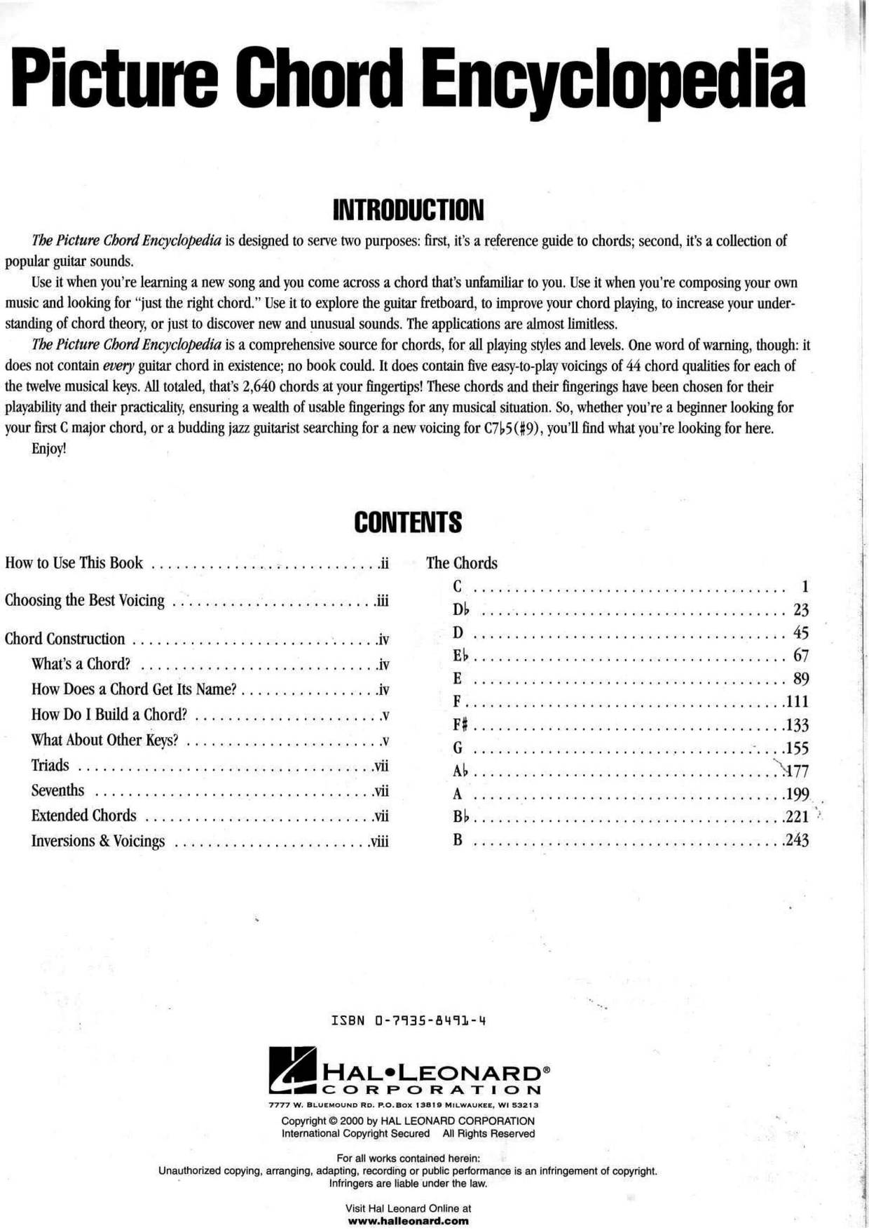 Picture Chord Encyclopedia (269 pages) Score