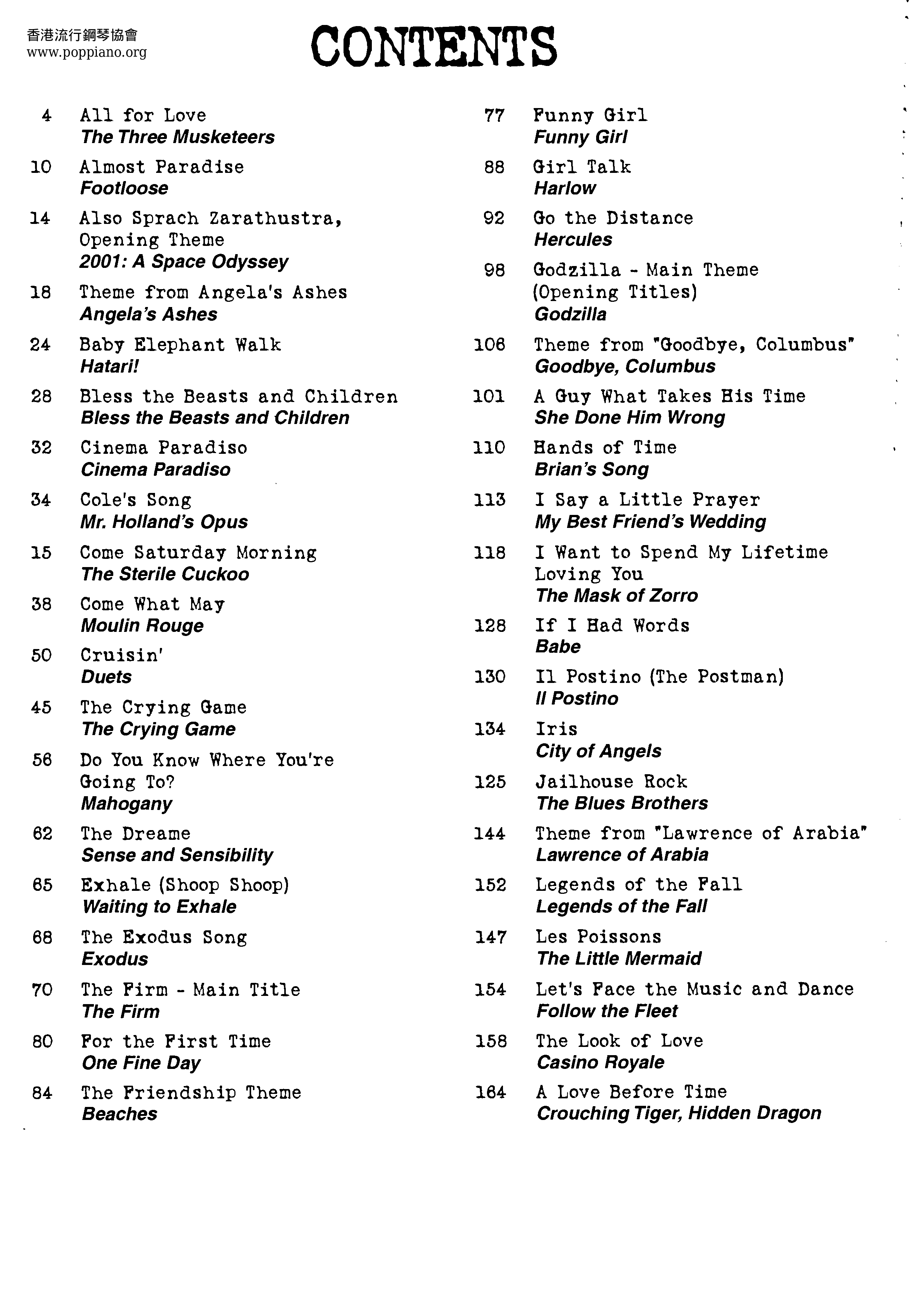 Movie Songs - 76 Songs琴譜