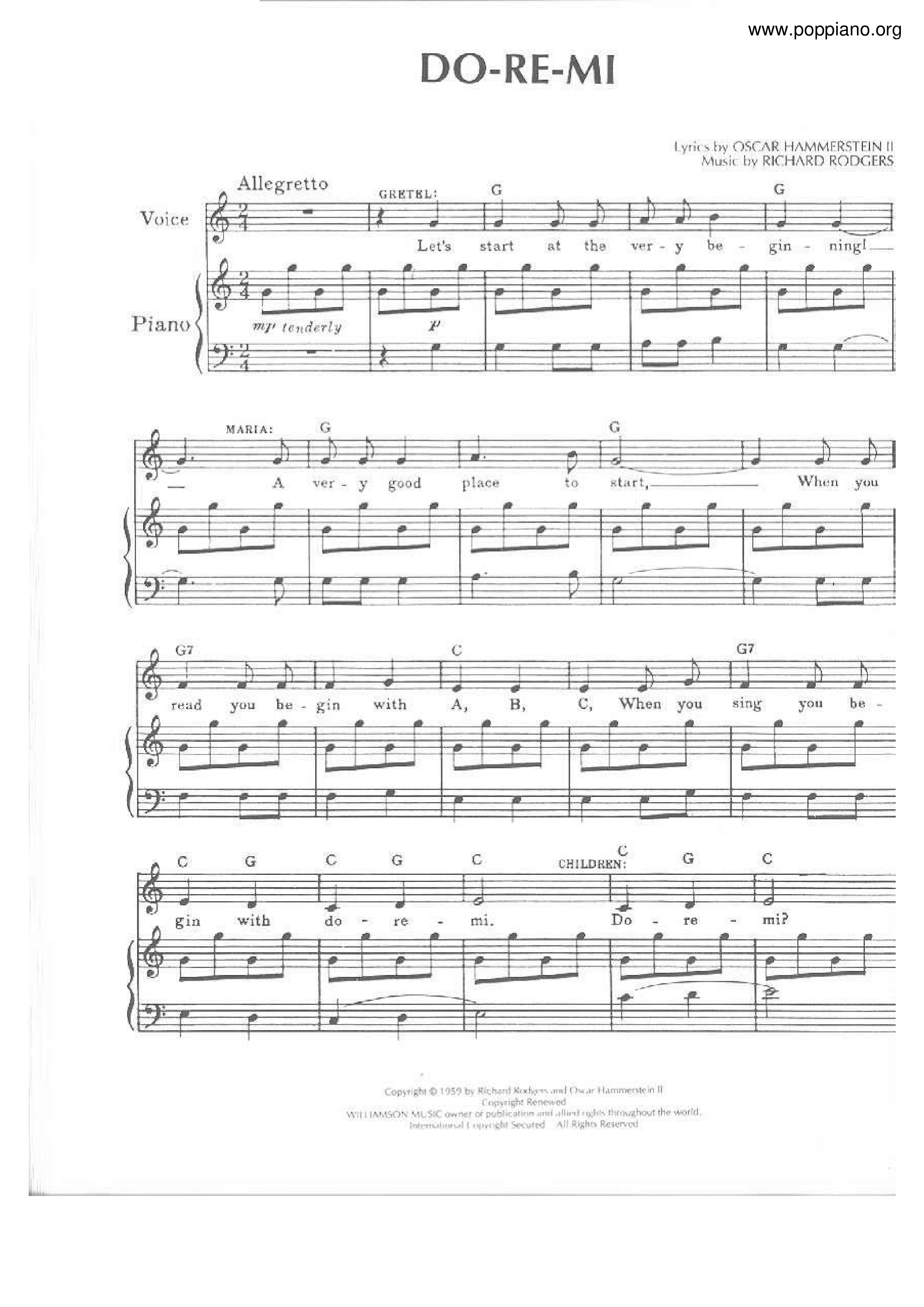 Movie songThe Sound Of Music DoReMi Sheet Music pdf, Free Score