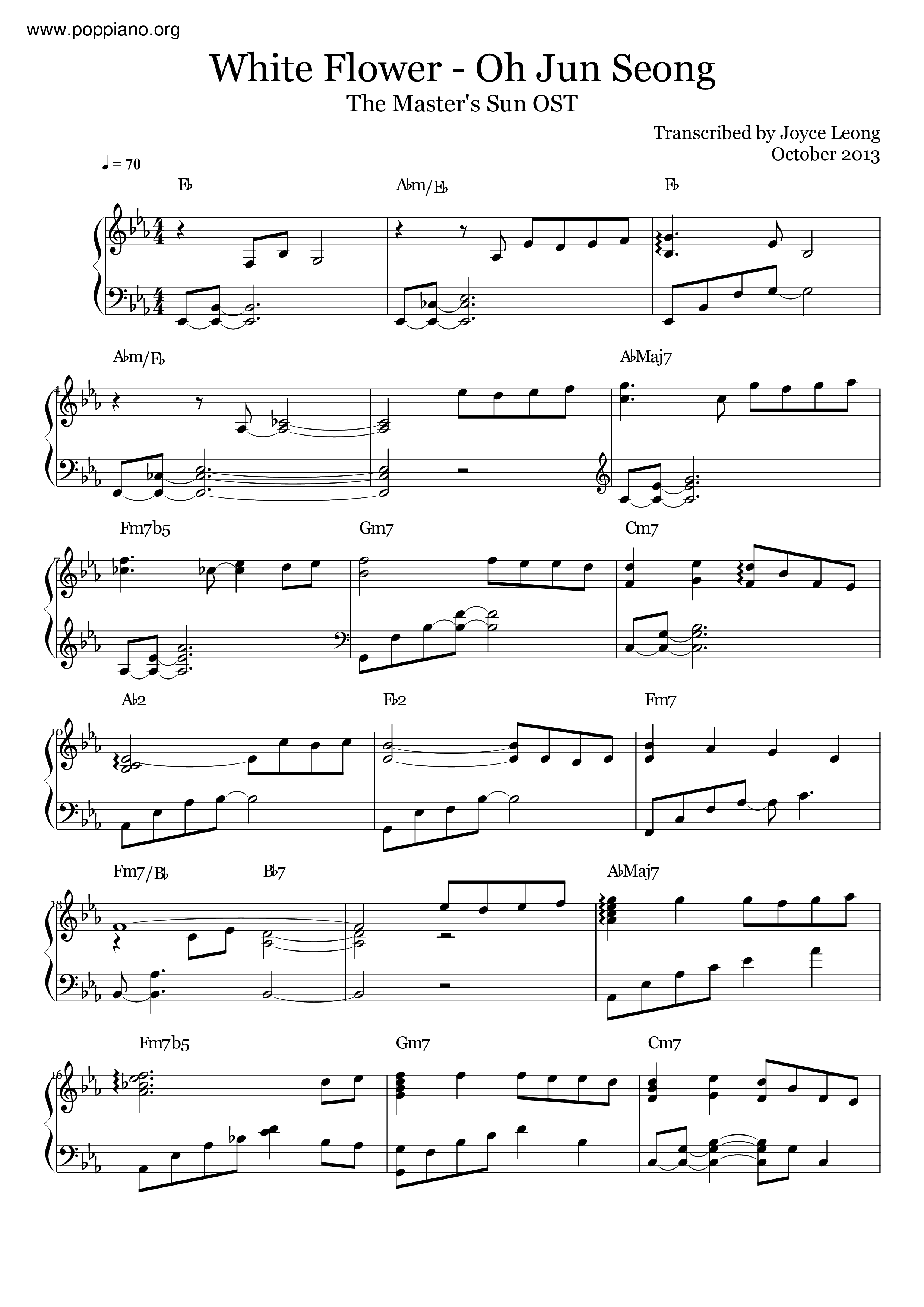 Master's Sun - White Flower琴譜