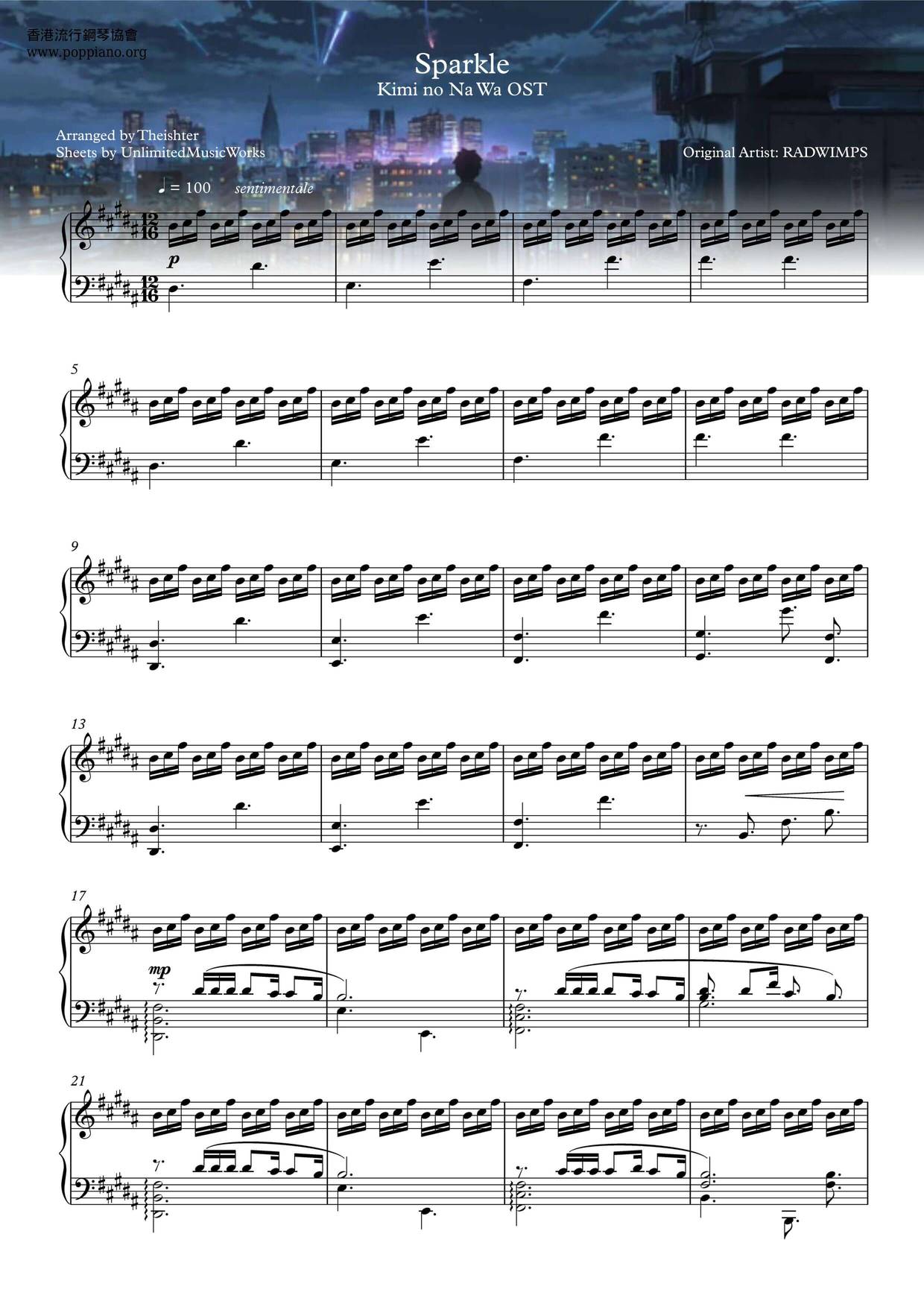 Radwimps Your Name Sparkle Sheet Music Pdf 君の名は 火花 楽譜 ラッドウインプス Free Score Download Radwimps Your Name Sparkle Sheet Music Pdf 君の名は 火花 楽譜 ラッドウインプス Free Score Download