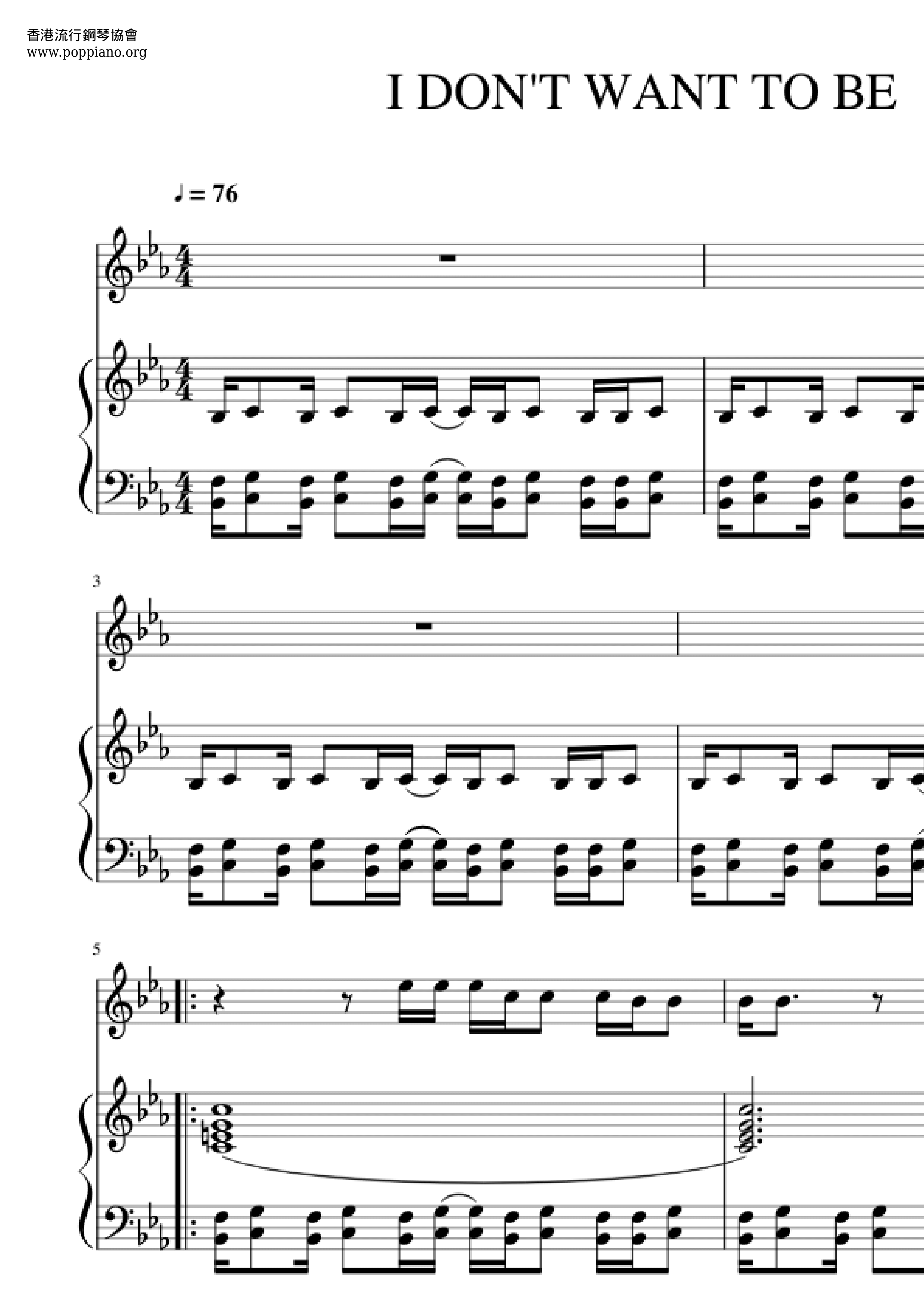 ☆ Gavin Degraw-I Don't Want Be Sheet Music pdf, - Free Download ☆