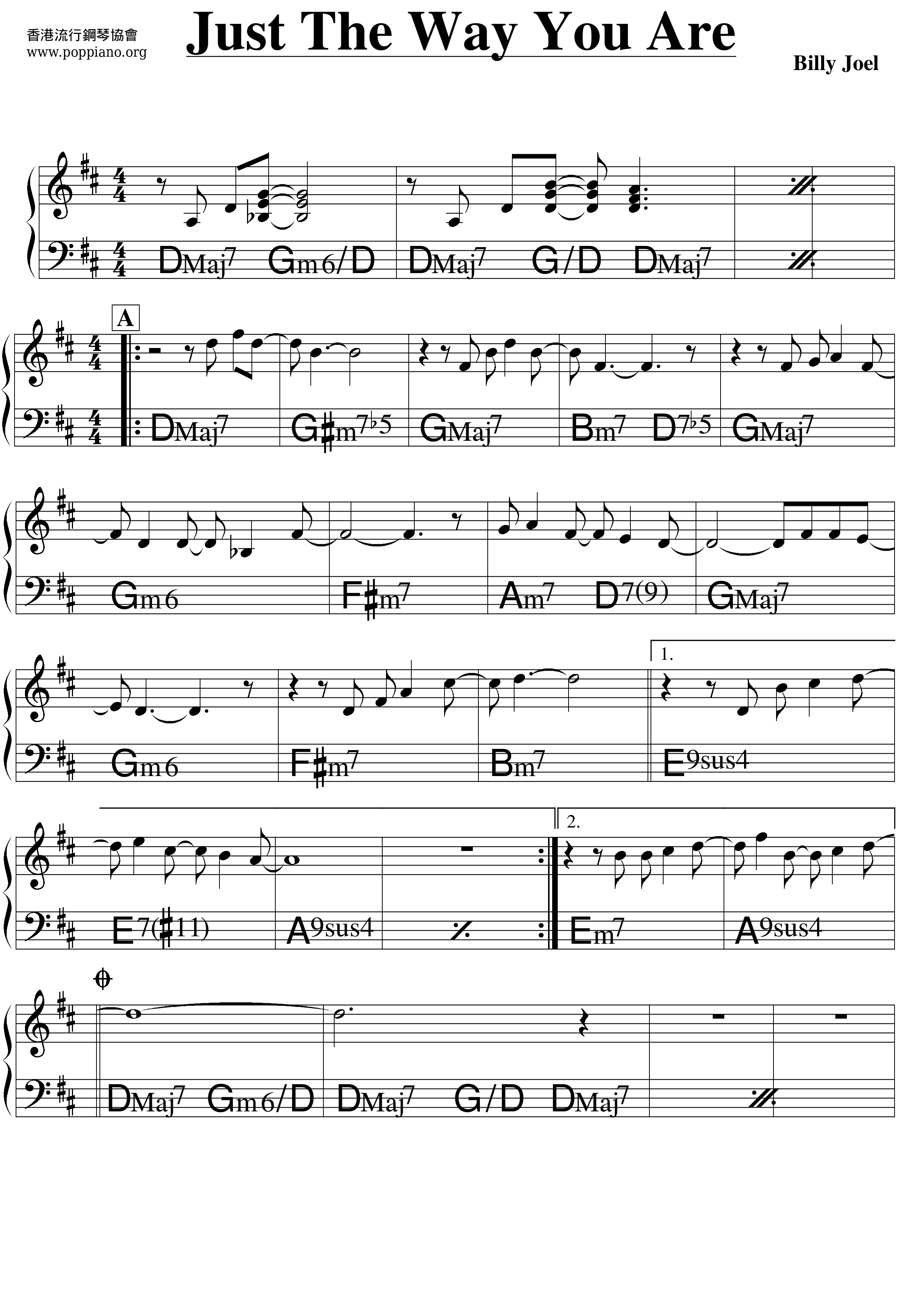 Billy Joel Just The Way You Are Guitar Sheet Pdf Free Score Download Billy Joel Just The Way You Are Guitar Sheet Pdf Free Score Download