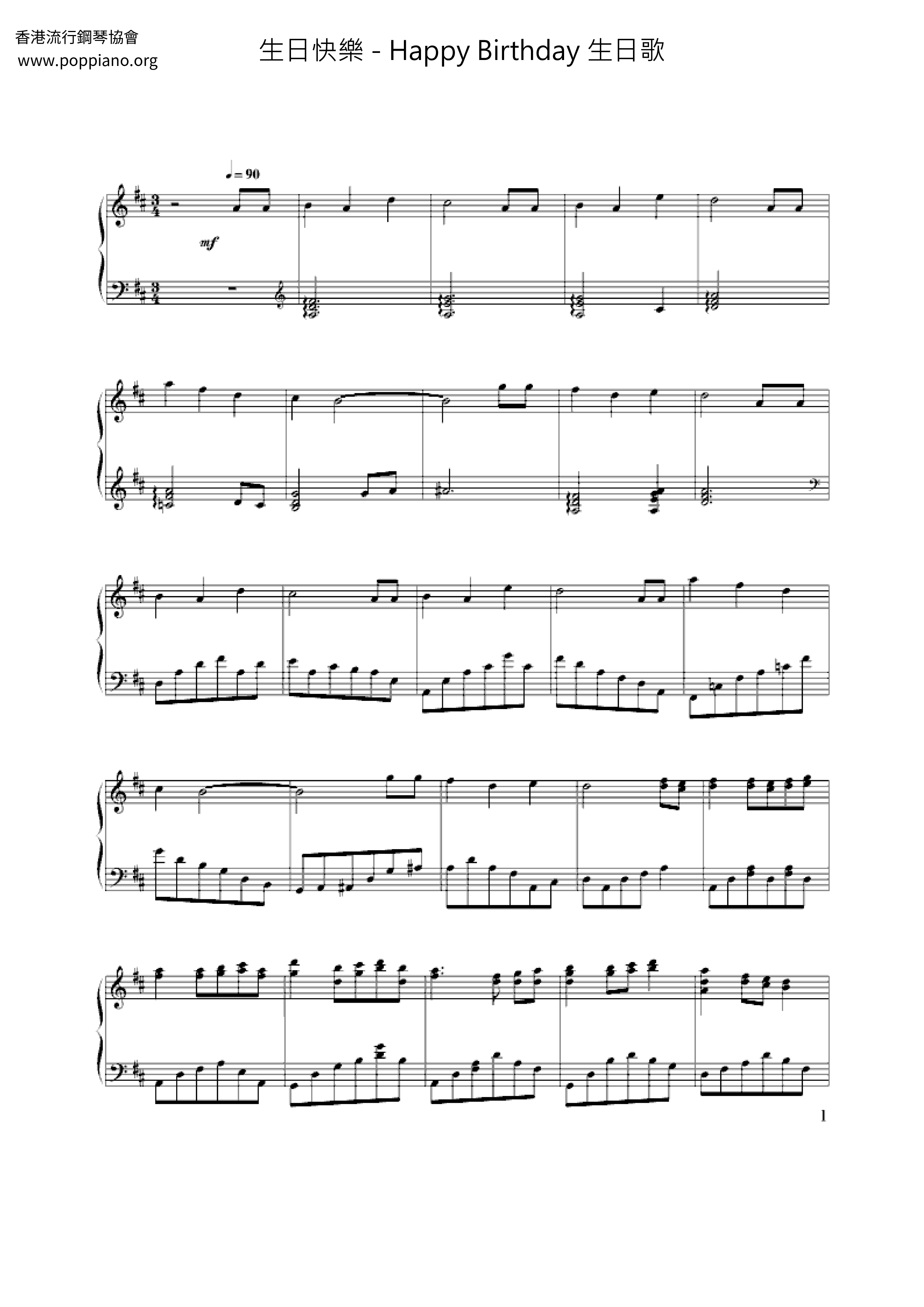 English Happy Birthday Sheet Music Pdf Free Score Download English Happy Birthday Sheet Music Pdf Free Score Download