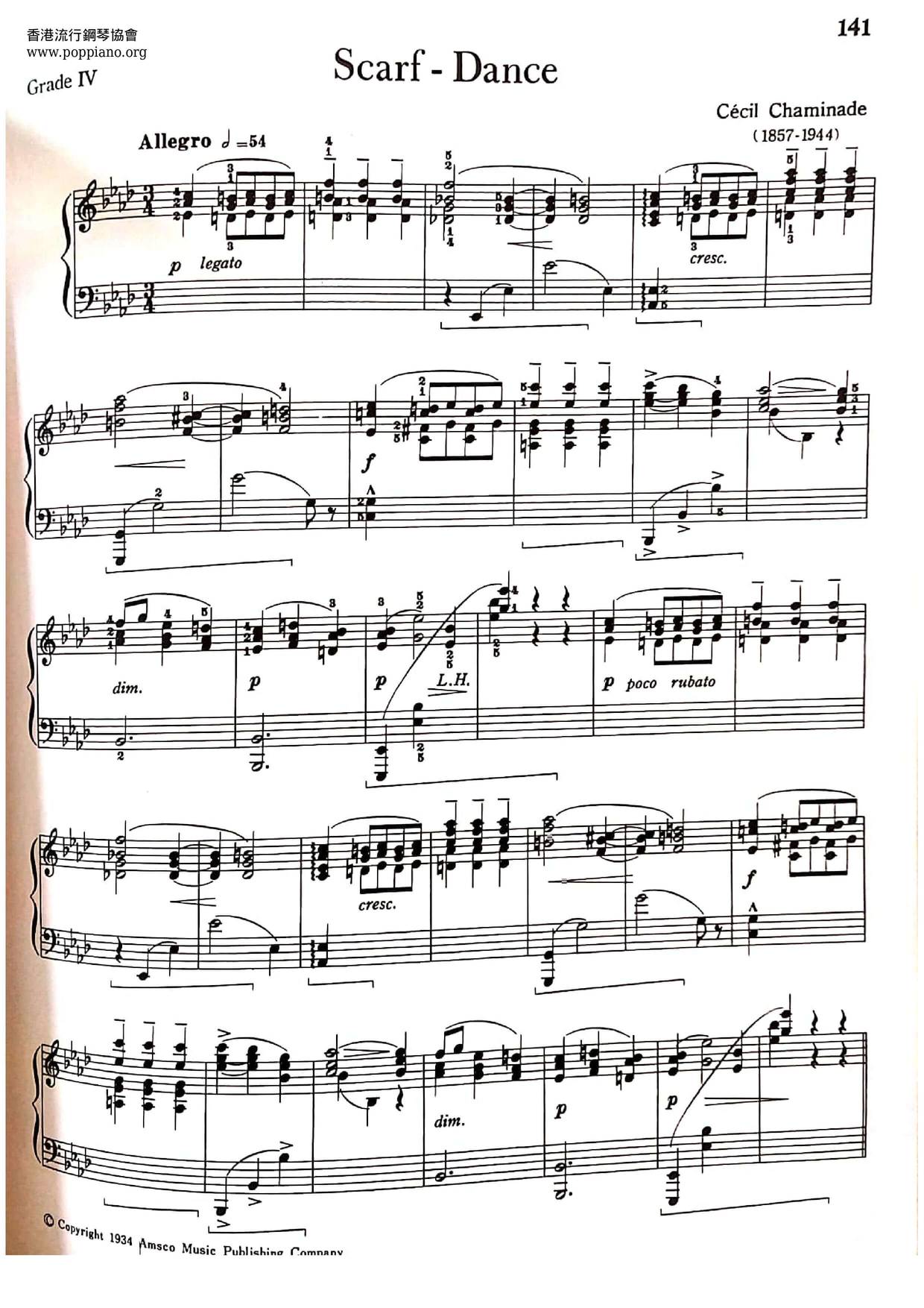 Cecil Chaminade Scarf Dance Op 37 Sheet Music Pdf Free Score Download