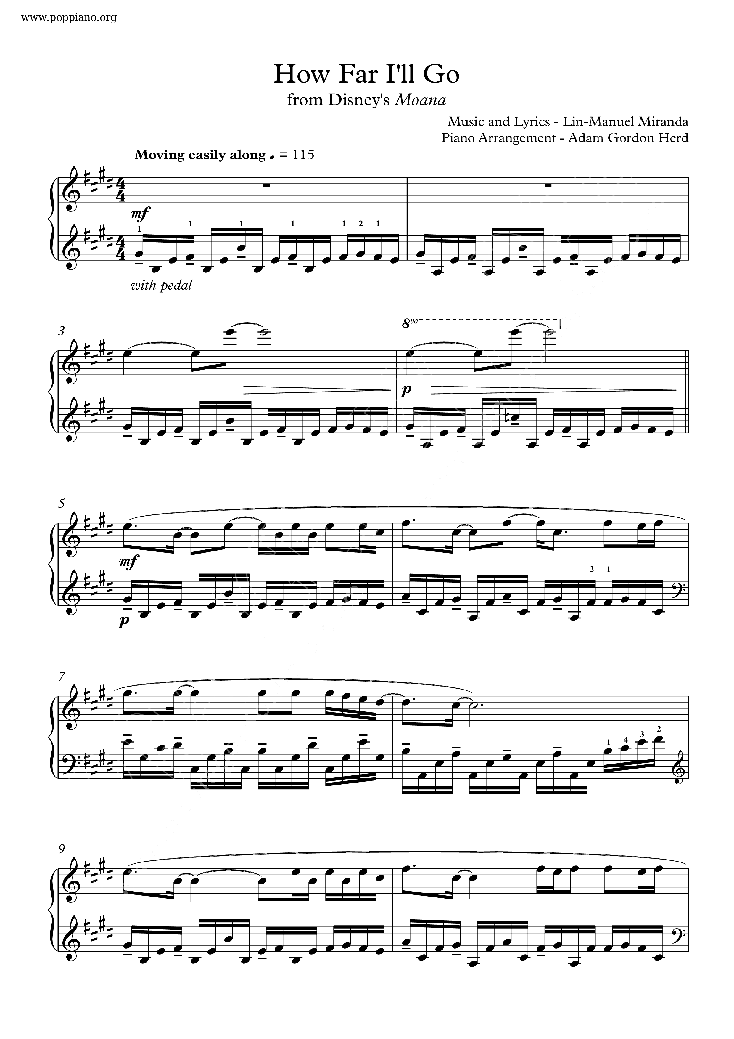 Auli I Cravalho Moana How Far I Ll Go ピアノ譜pdf 香港ポップピアノ協会 無料pdf楽譜ダウンロード Gakufu