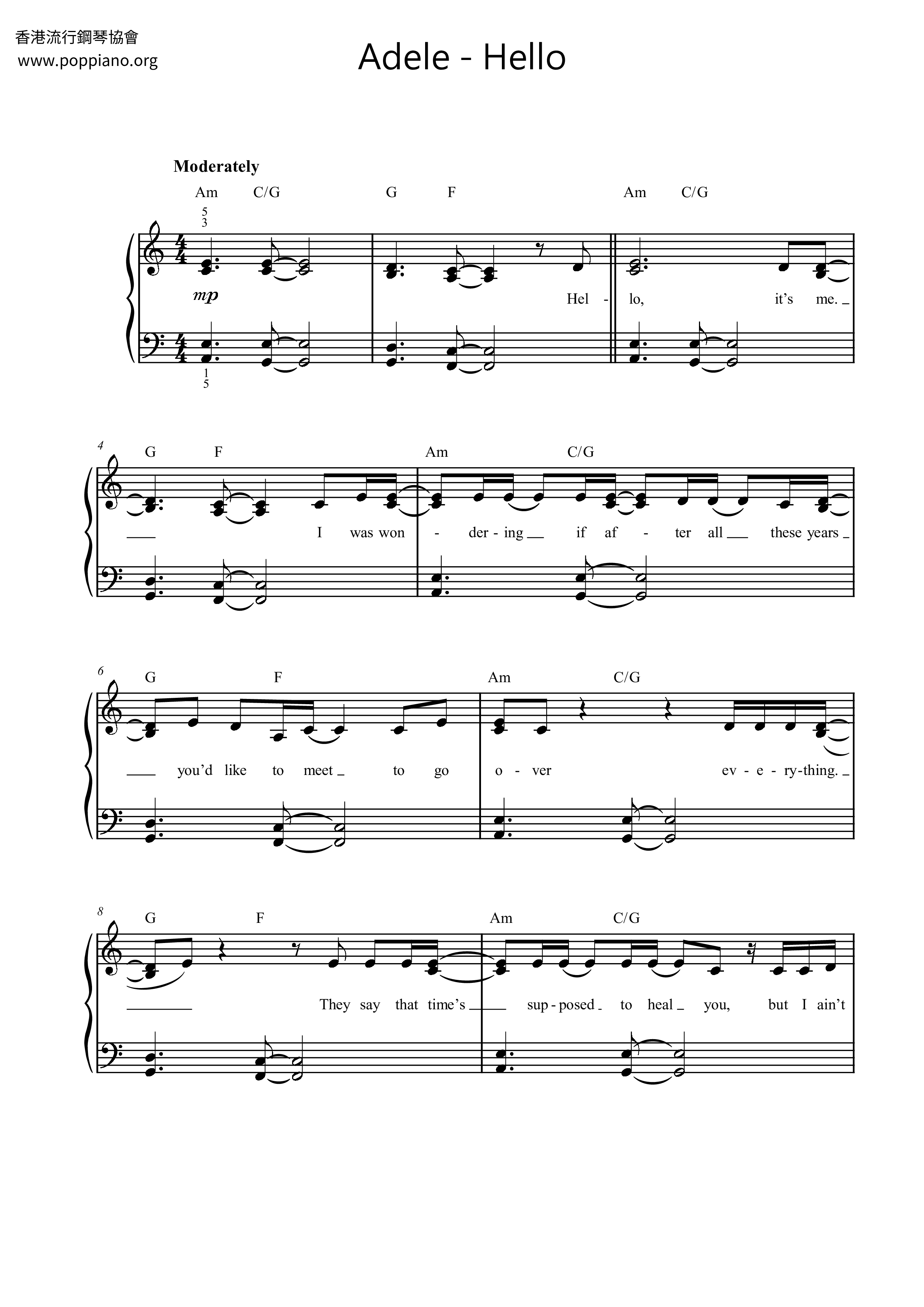 Adele Hello Sheet Music Pdf Free Score Download Adele Hello Sheet Music Pdf Free Score Download