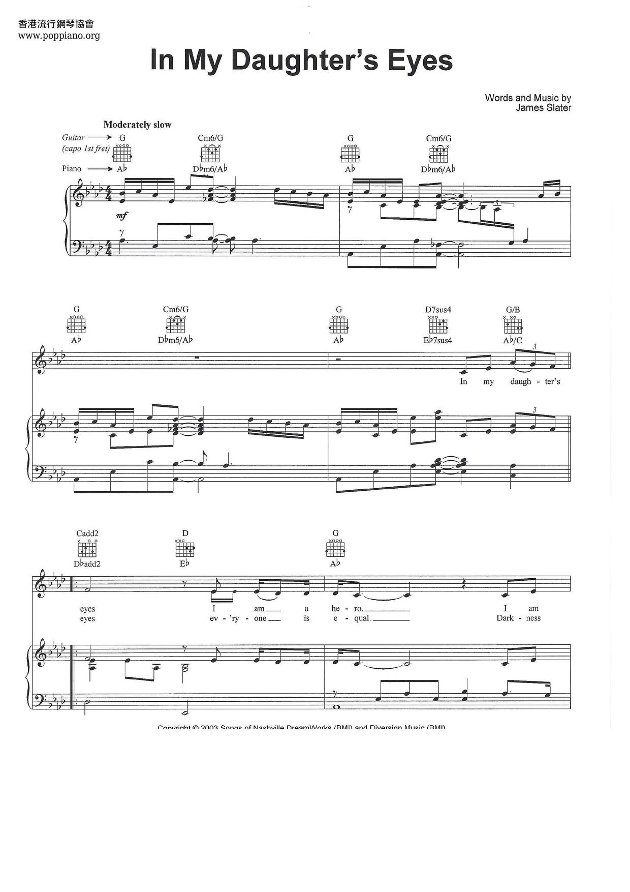 Martina Mcbride In My Daughter S Eyes Sheet Music Pdf Free Score Download