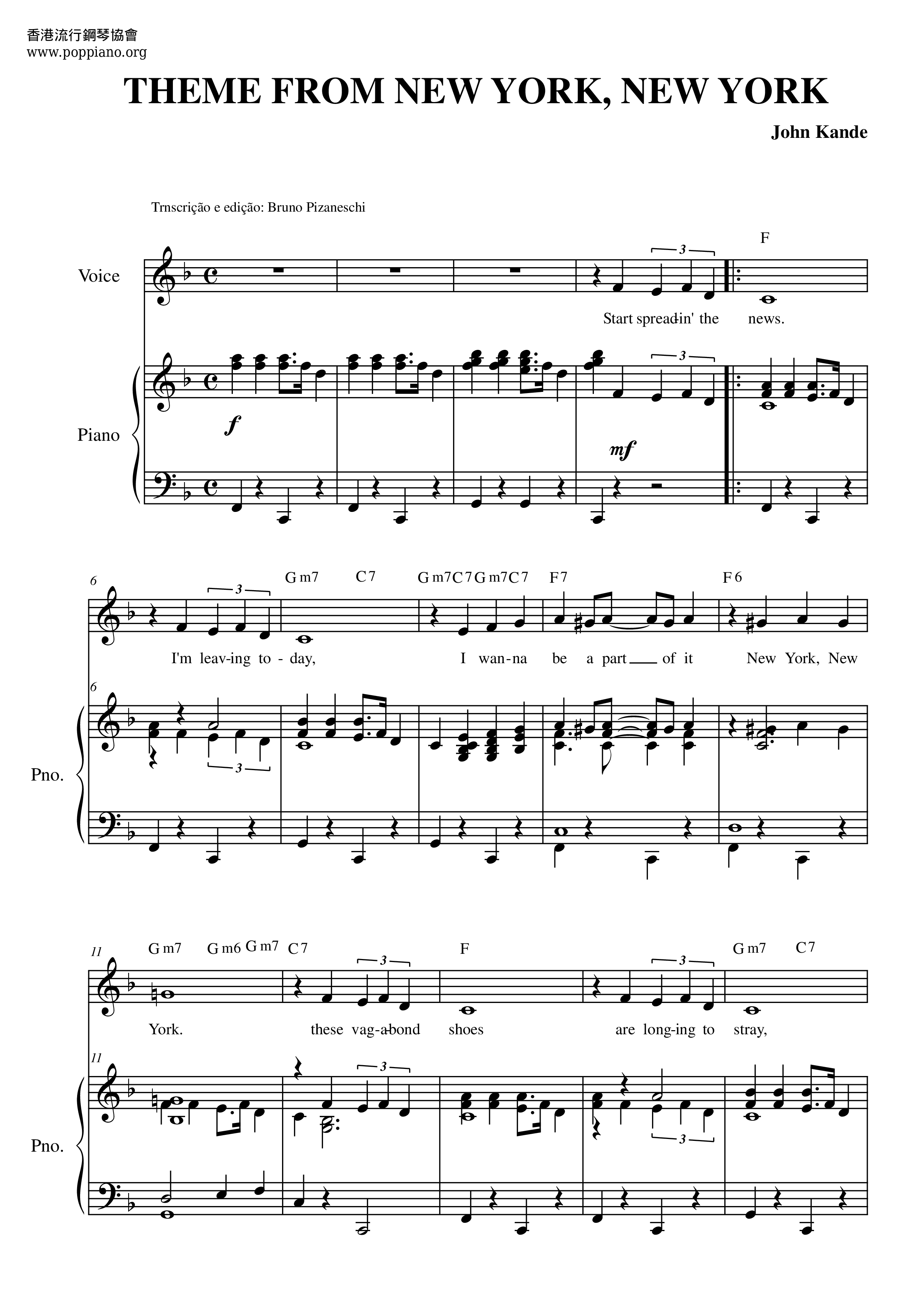 Teljesítmény Tervezett megbocsát new york new york partitura piano pdf