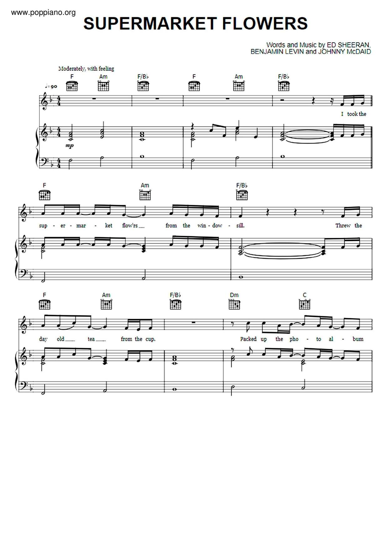 Ed Sheeran Supermarket Flowers Sheet Music Pdf Free Score Download Ed Sheeran Supermarket Flowers Sheet Music Pdf Free Score Download