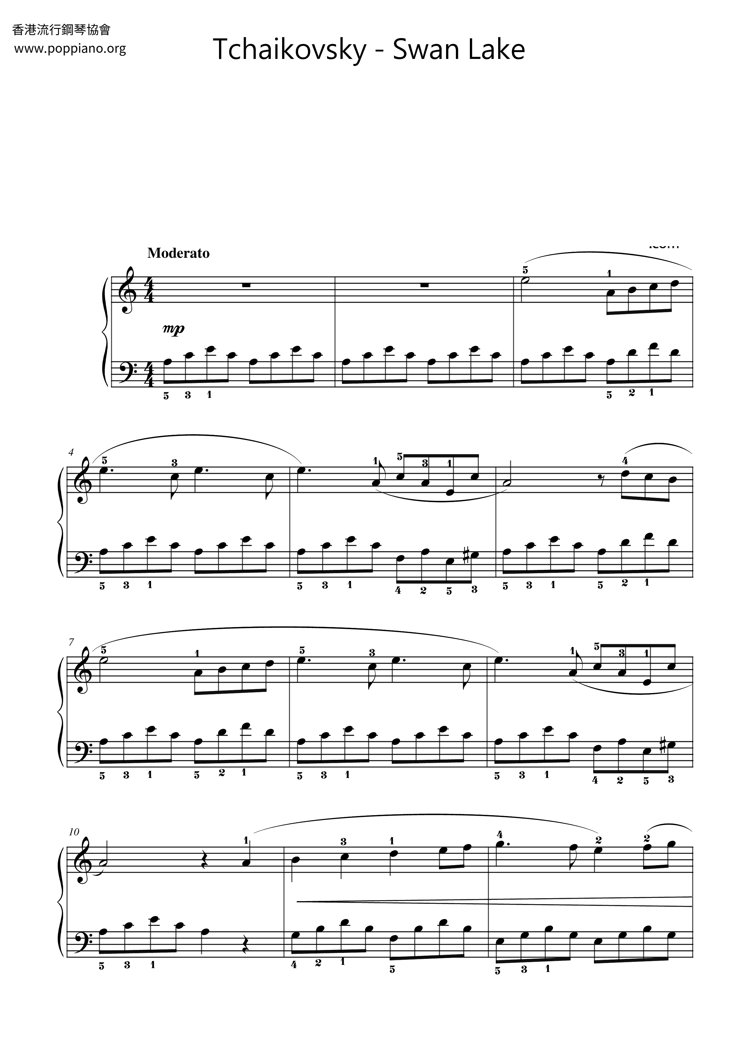 Tchaikovsky-Swan Lake Sheet Music pdf, (柴可夫斯基) Score Download ☆