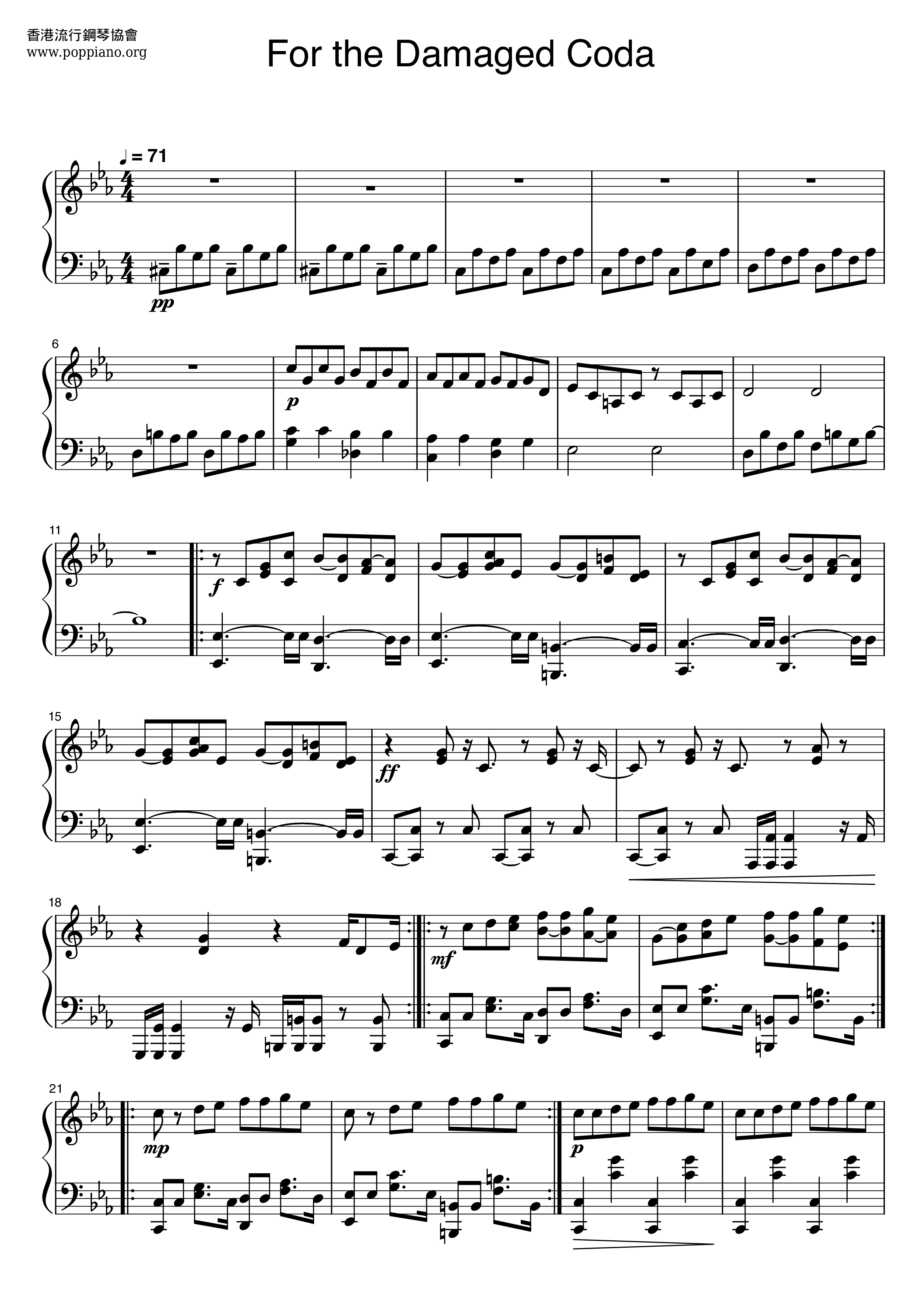 Rick And Morty-Evil Morty - For The Damaged Coda Sheet Music pdf