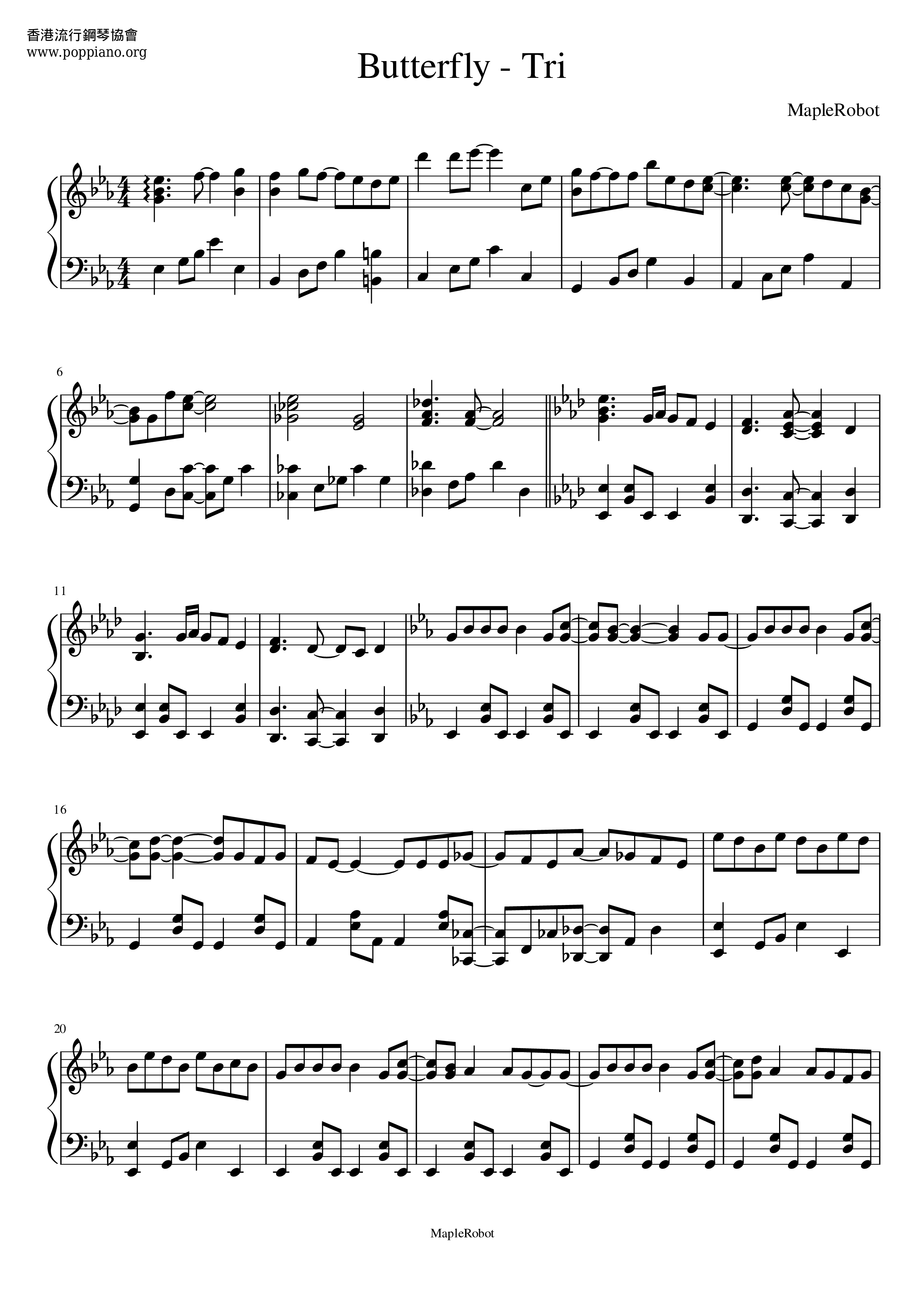 Tri Butterfly Sheet Music Pdf Free Score Download Tri Butterfly Sheet Music Pdf Free Score Download