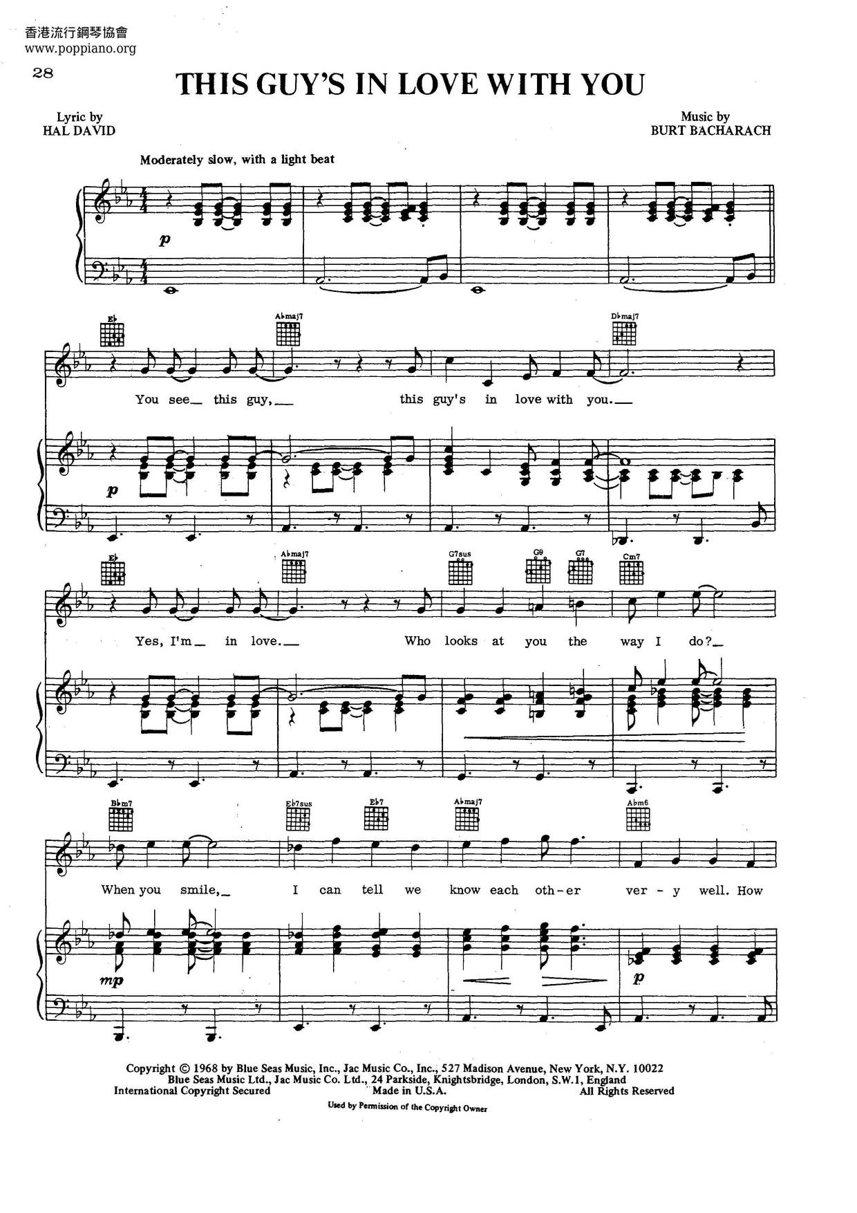 Andy Williams This Guy S In Love With You Sheet Music Pdf Free Score Download