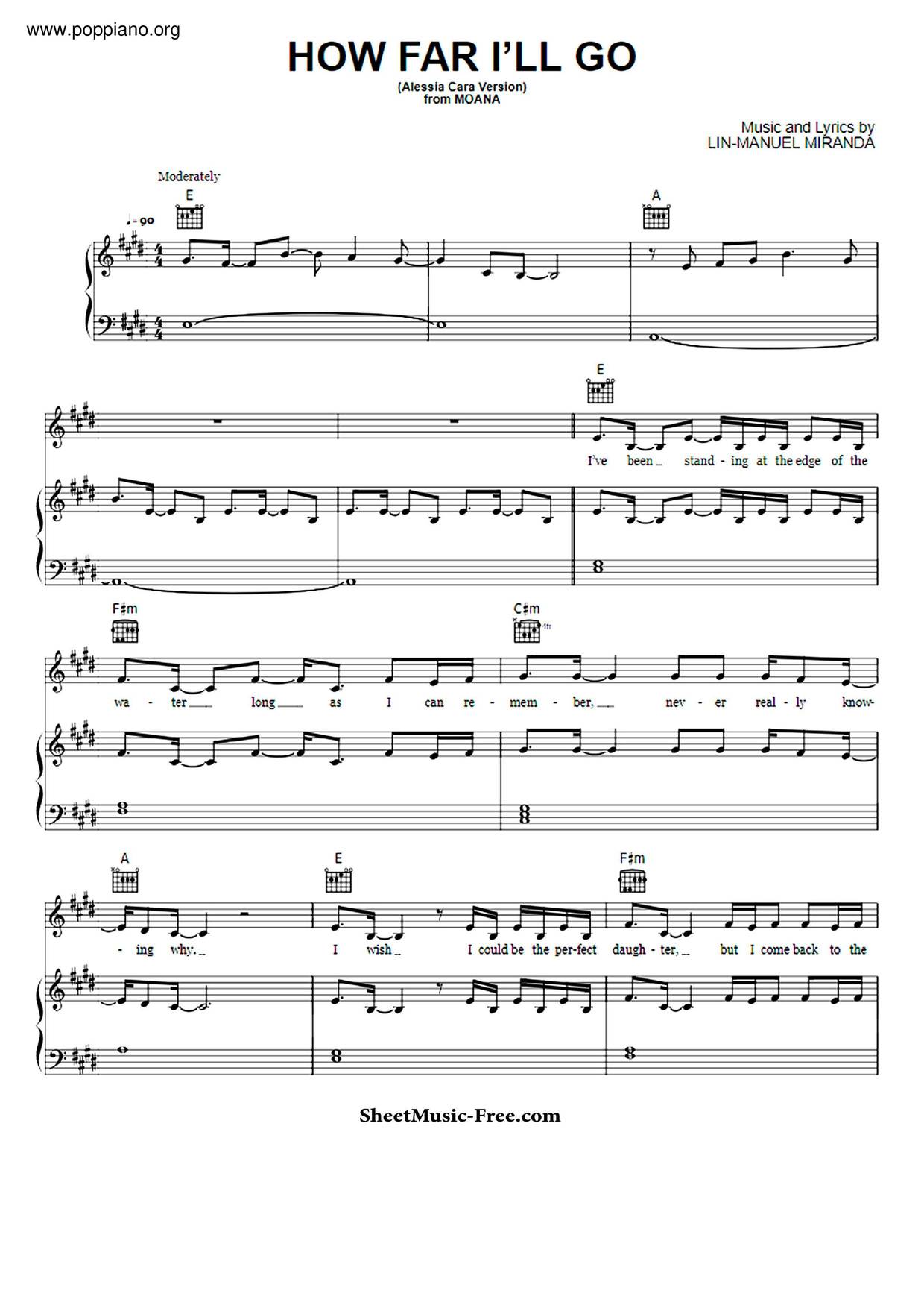 Auli I Cravalho Moana How Far I Ll Go Sheet Music Pdf Free Score Download Auli I Cravalho Moana How Far I Ll Go Sheet Music Pdf Free Score Download