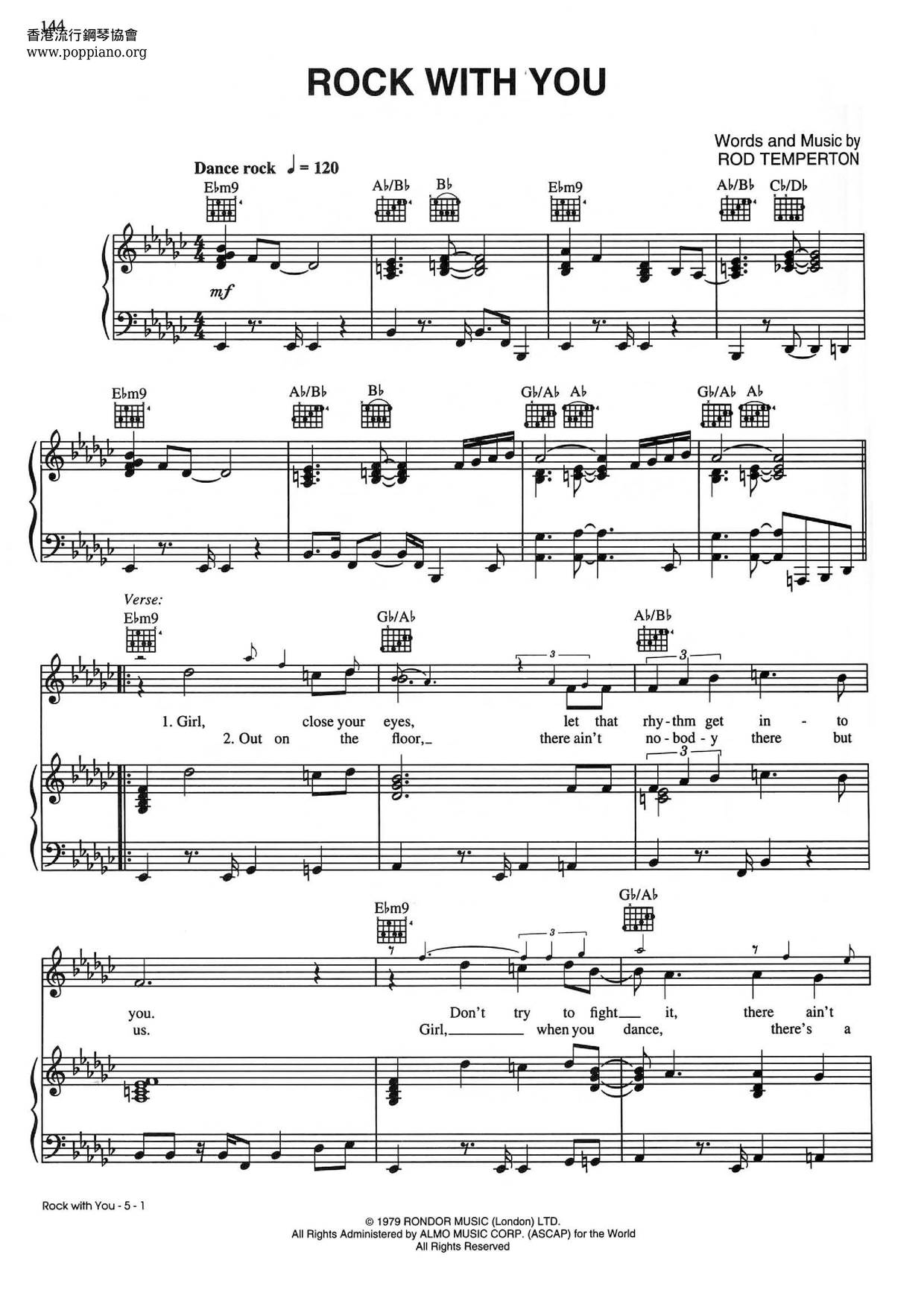 Michael Jackson Rock With You ピアノ譜pdf 香港ポップピアノ協会 無料pdf楽譜ダウンロード Gakufu Michael Jackson Rock With You ピアノ譜pdf 香港ポップピアノ協会 無料pdf楽譜ダウンロード Gakufu