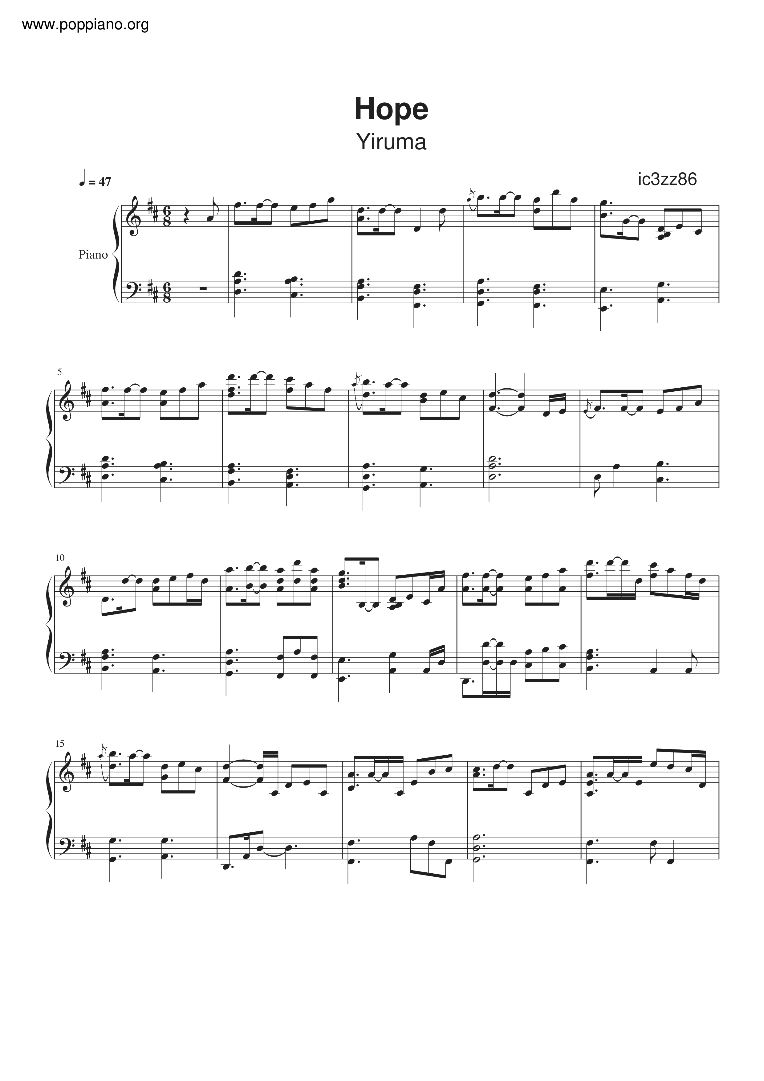 Hopeall Versions Sheet Music Piano Score Free Pdf Download Hk Pop Piano Academy