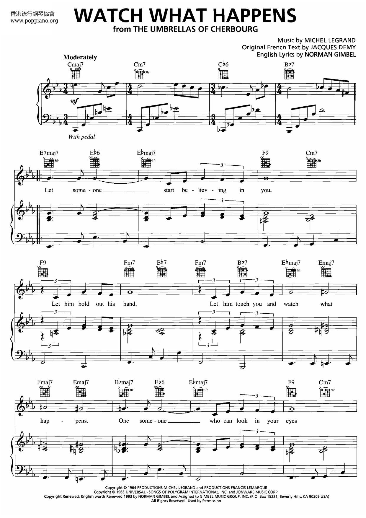 The Umbrellas Of CherbourgWatch What Happens Sheet Music pdf, Free