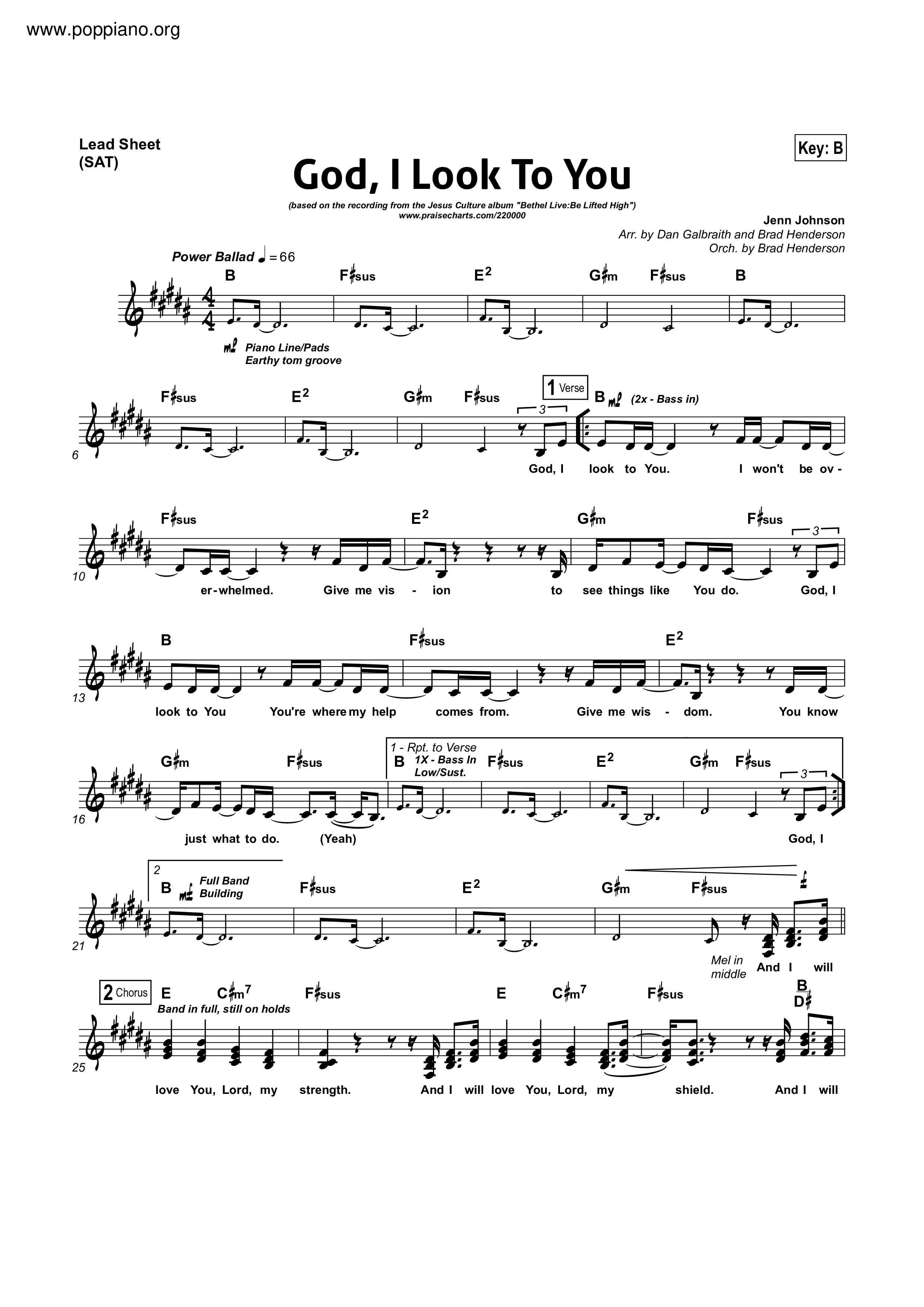 ★ 詩歌God, I Look To You Sheet Music pdf, Free Score Download
