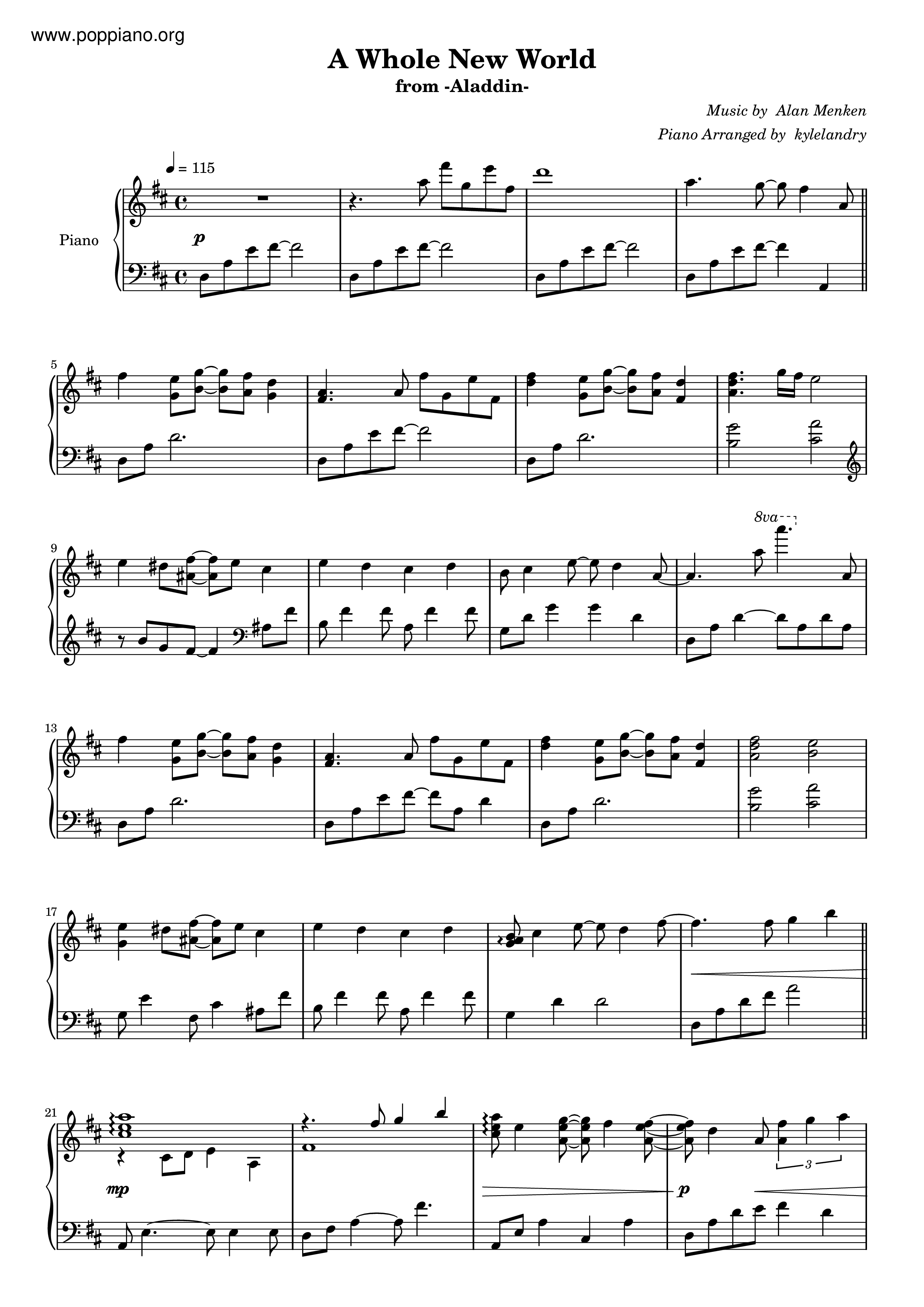 Mena Massoud Naomi Scott A Whole New World End Title From Aladdin Sheet Music Pdf ア ホール ニュー ワールド 楽譜 Free Score Download