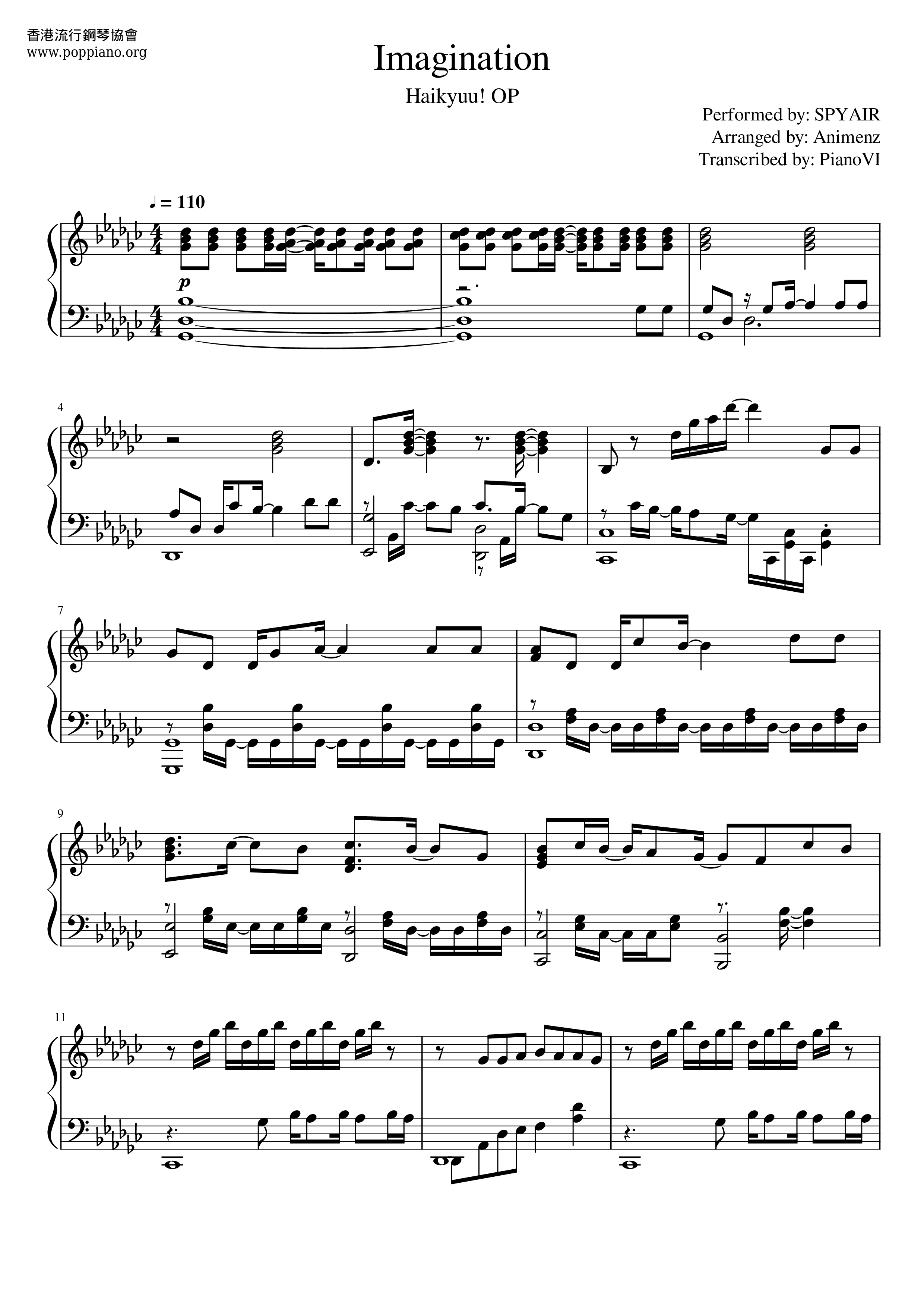 Spyair Haikyuu Imagination Sheet Music Pdf Free Score Download Spyair Haikyuu Imagination Sheet Music Pdf Free Score Download