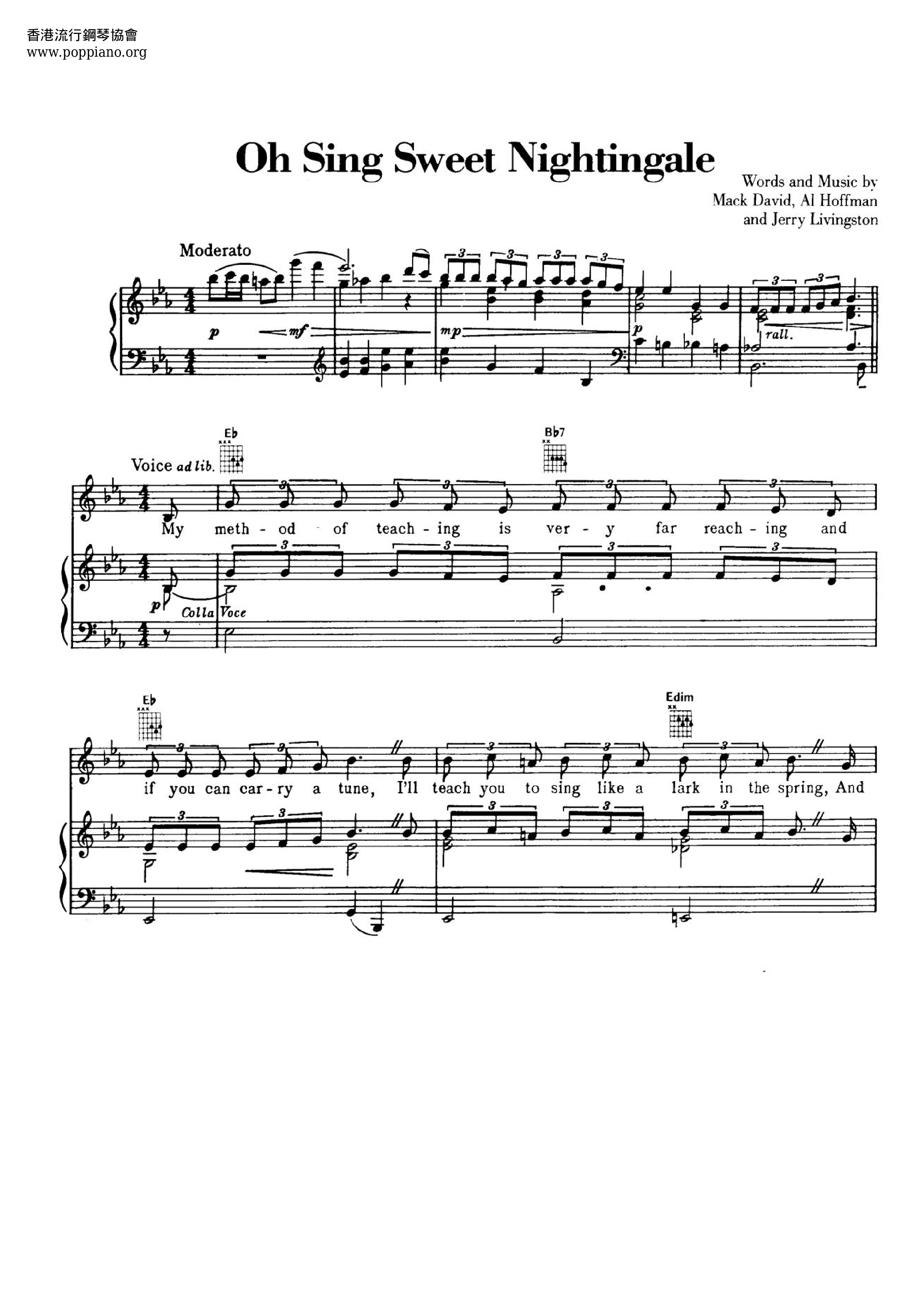 Disney Cinderella Oh Sing Sweet Nightingale Sheet Music Pdf ディズニー Free Score Download