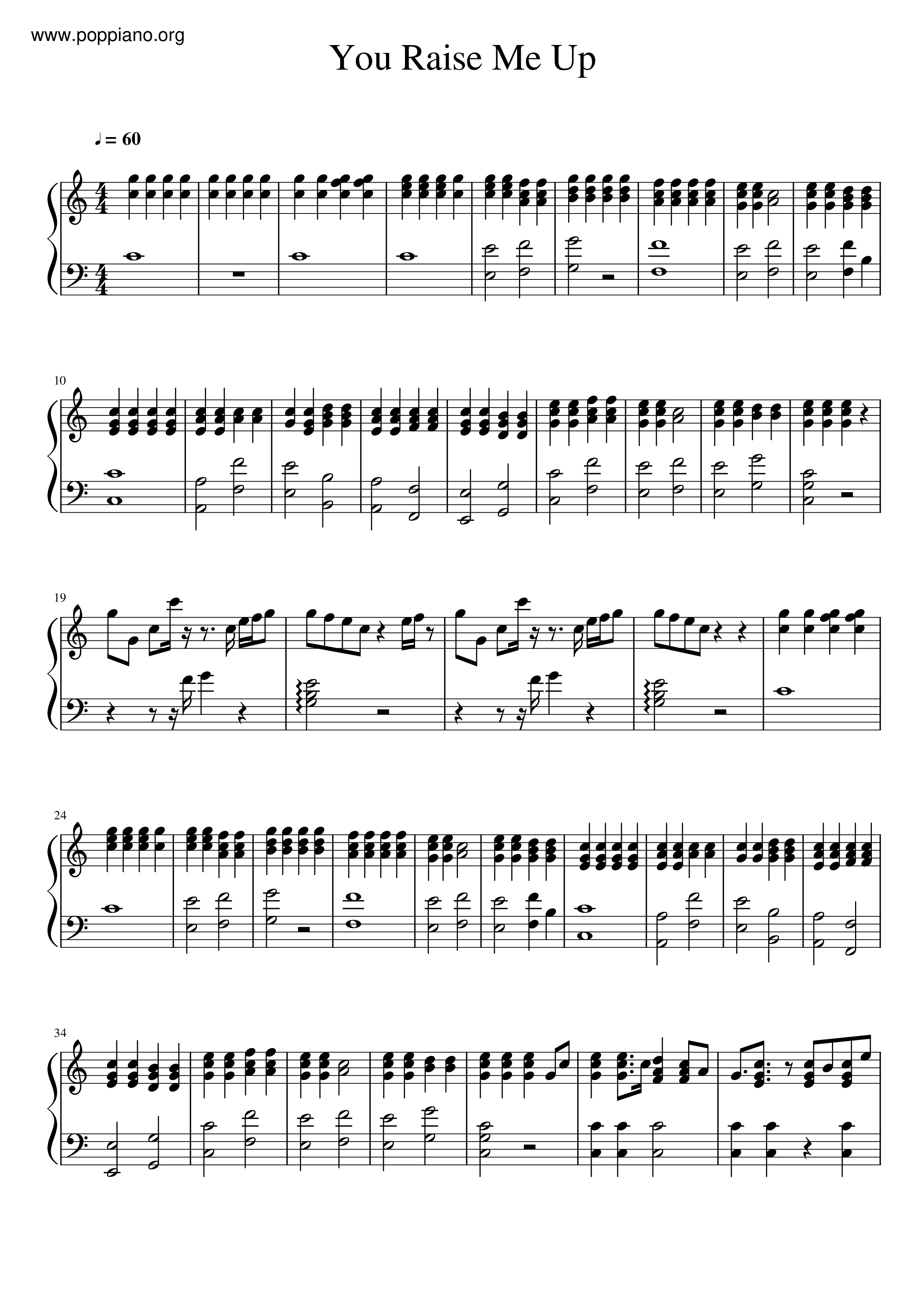 Inori ~ You Raise Me Up Score