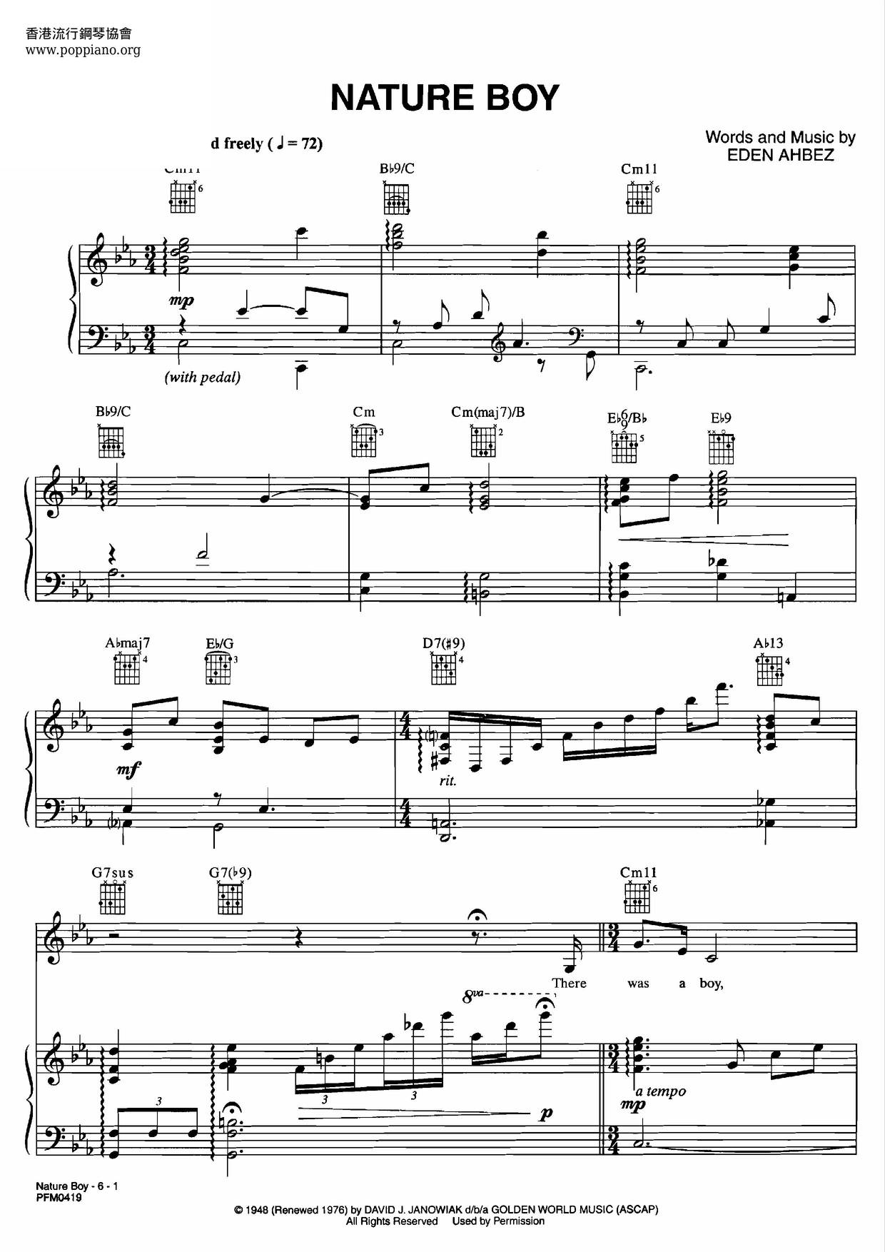 Uegnet Ministerium forbinde ☆ Celine Dion-Nature Boy Sheet Music pdf, - Free Score Download ☆