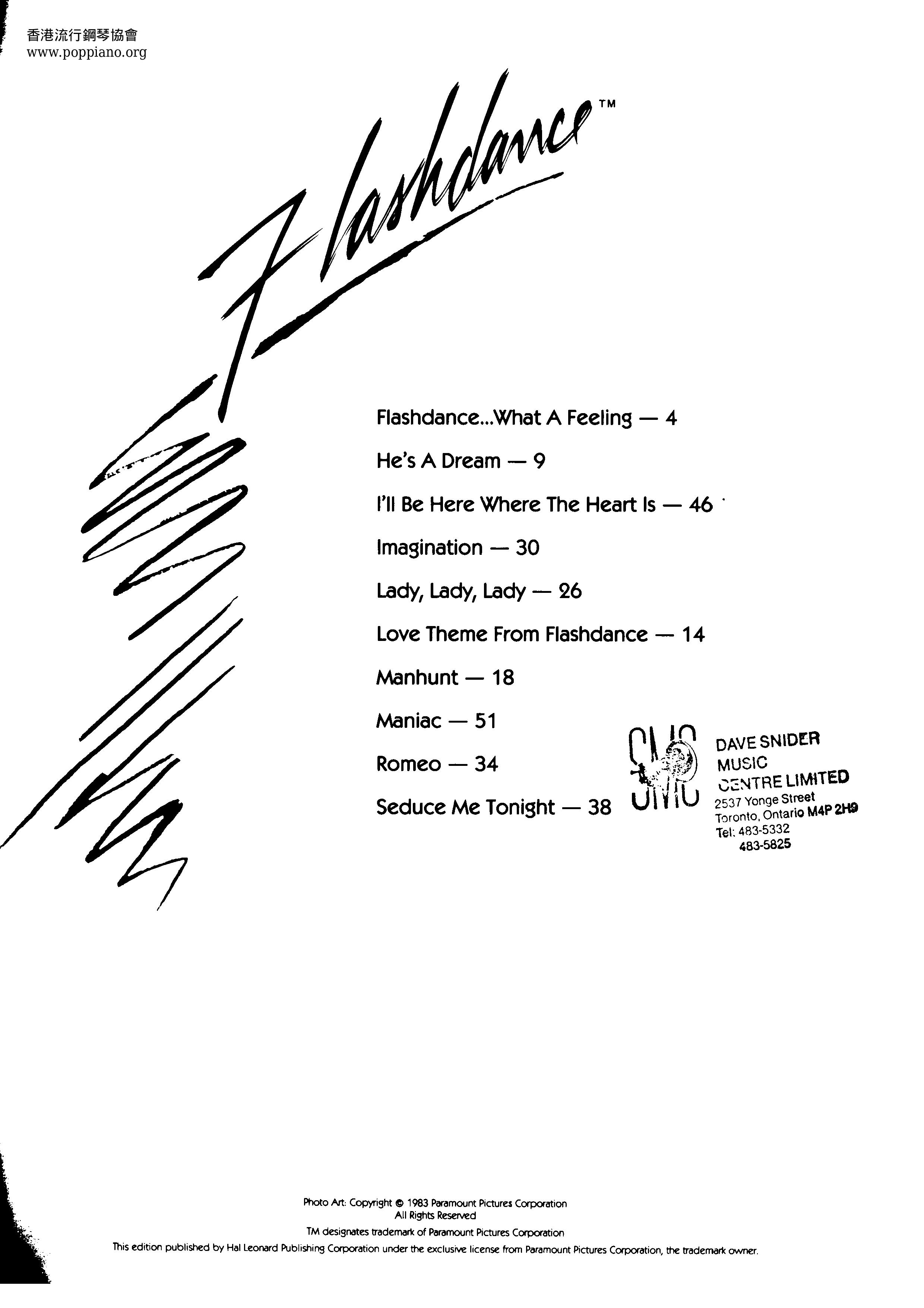 Flashdance 52 Pages Score