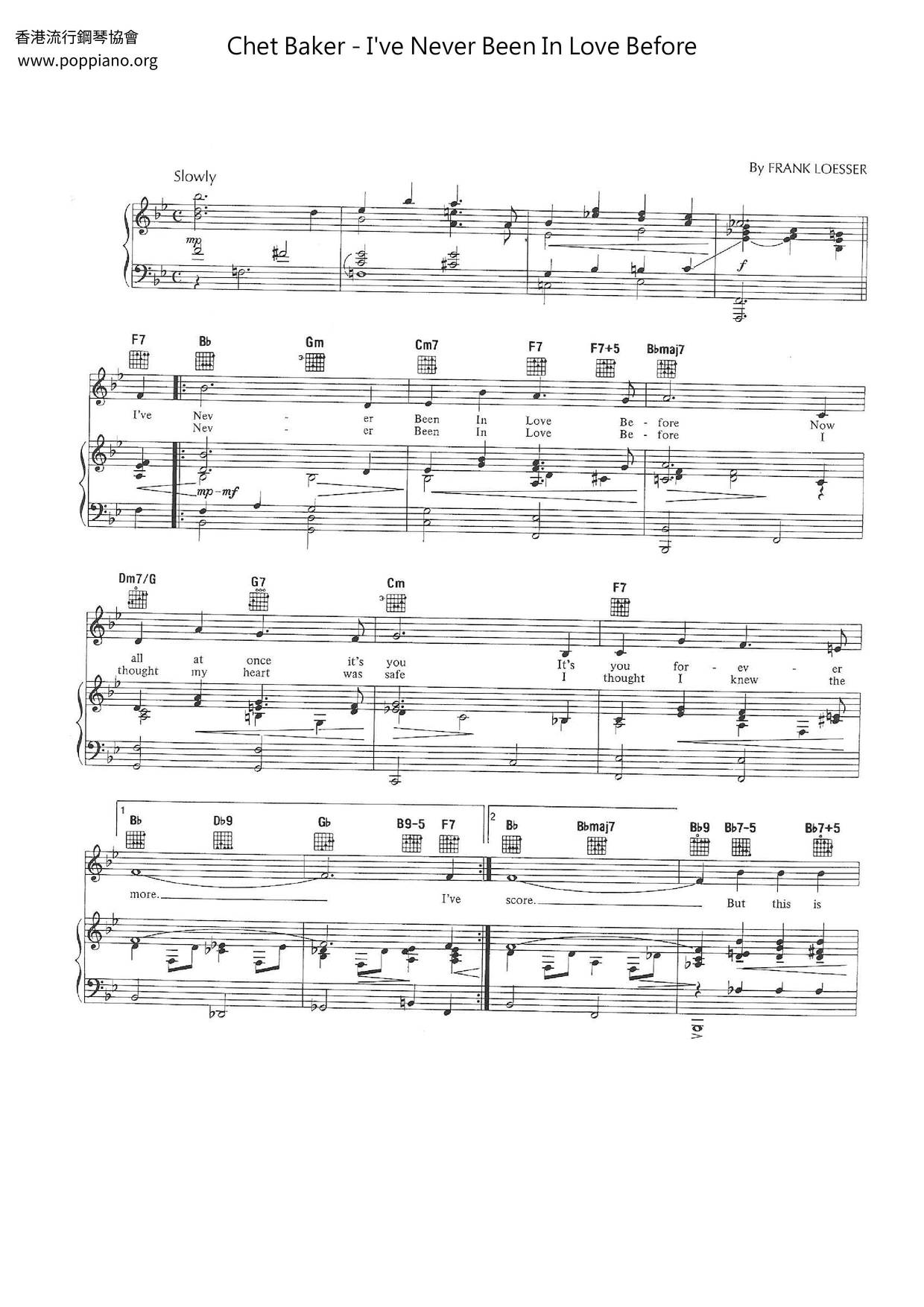 Chet Baker I Ve Never Been In Love Before Sheet Music Pdf Free Score Download Chet Baker I Ve Never Been In Love Before Sheet Music Pdf Free Score Download