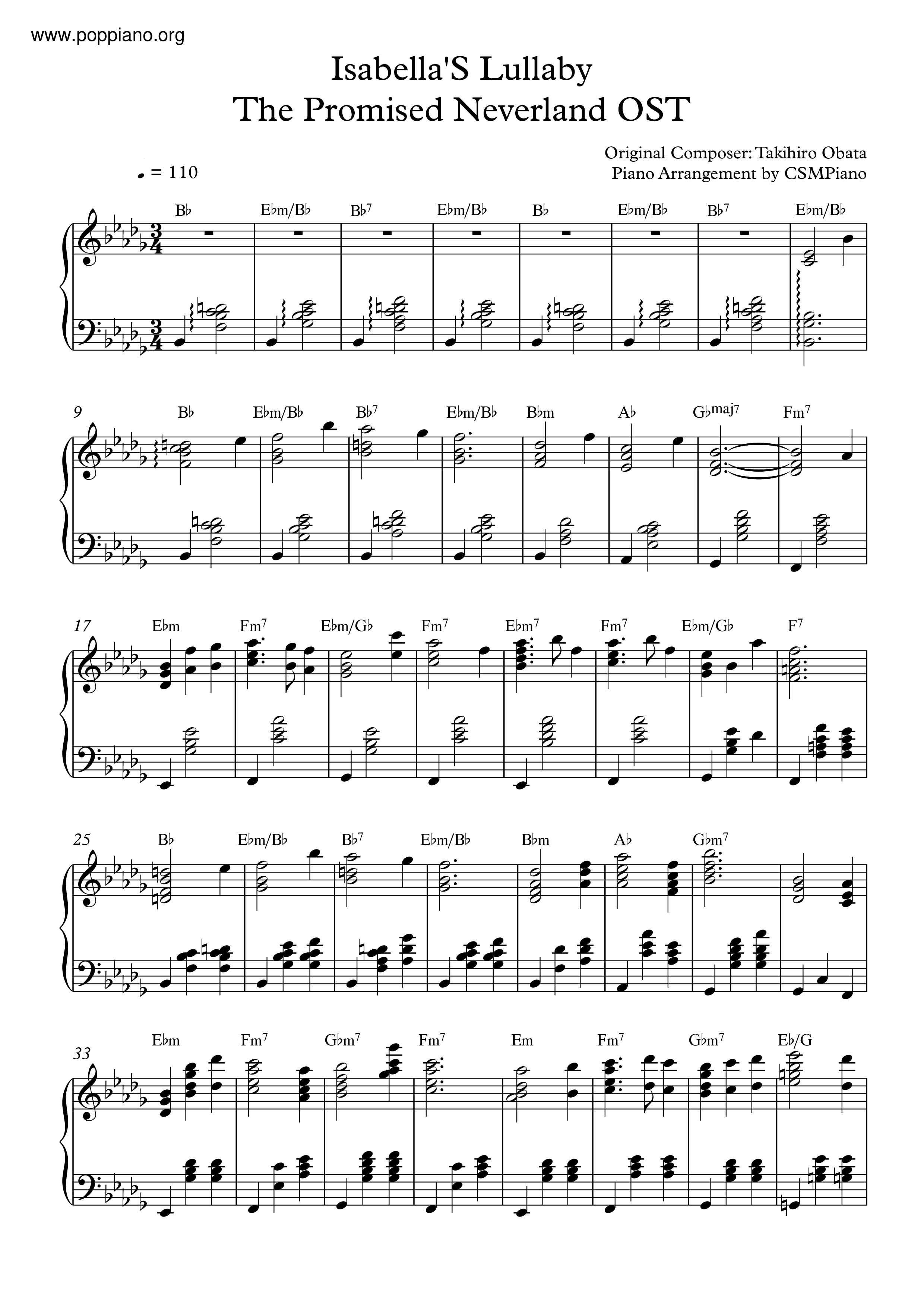 Takahiro Obata The Promised Neverland Isabella S Lullaby Sheet Music Pdf 約束のネバーランド Isabella S Lullaby 楽譜 Free Score Download Takahiro Obata The Promised Neverland Isabella S Lullaby Sheet Music Pdf 約束のネバーランド Isabella S Lullaby 楽譜 Free Score Download
