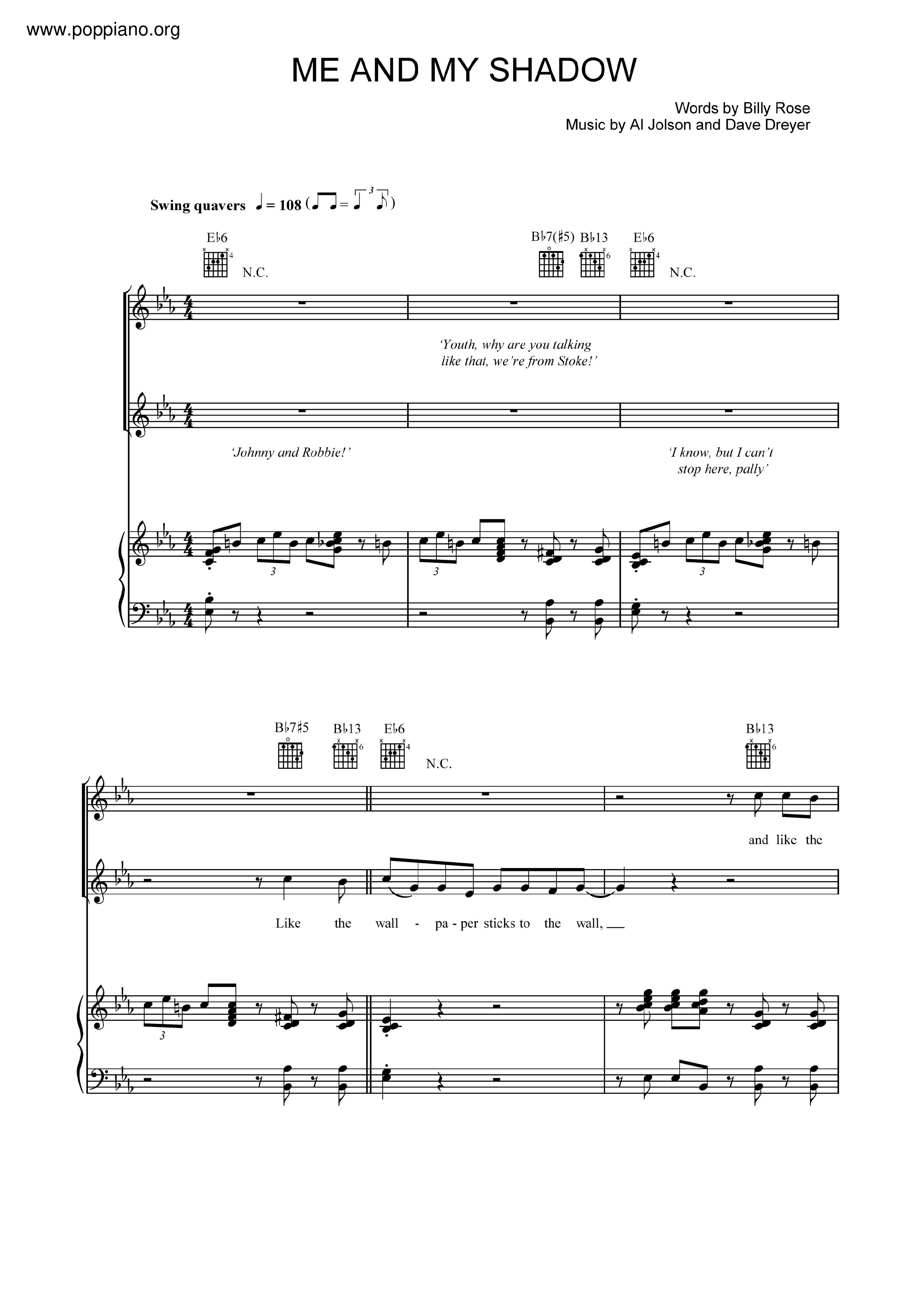 Sammy Davis Jr. Me And My Shadow Lyrics Frank Sinatra, Sammy Davis Jr.-Me And My Shadow Sheet Music pdf, - Free