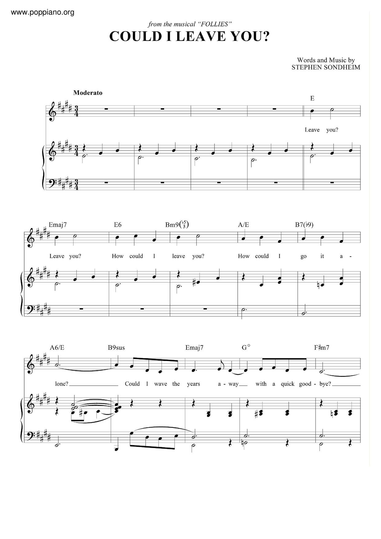 Follies Could I Leave You Sheet Music Pdf Free Score Download