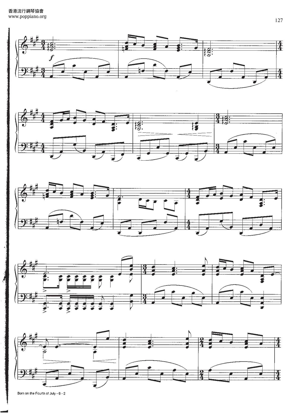 John williams born on the fourth of july theme pdf 