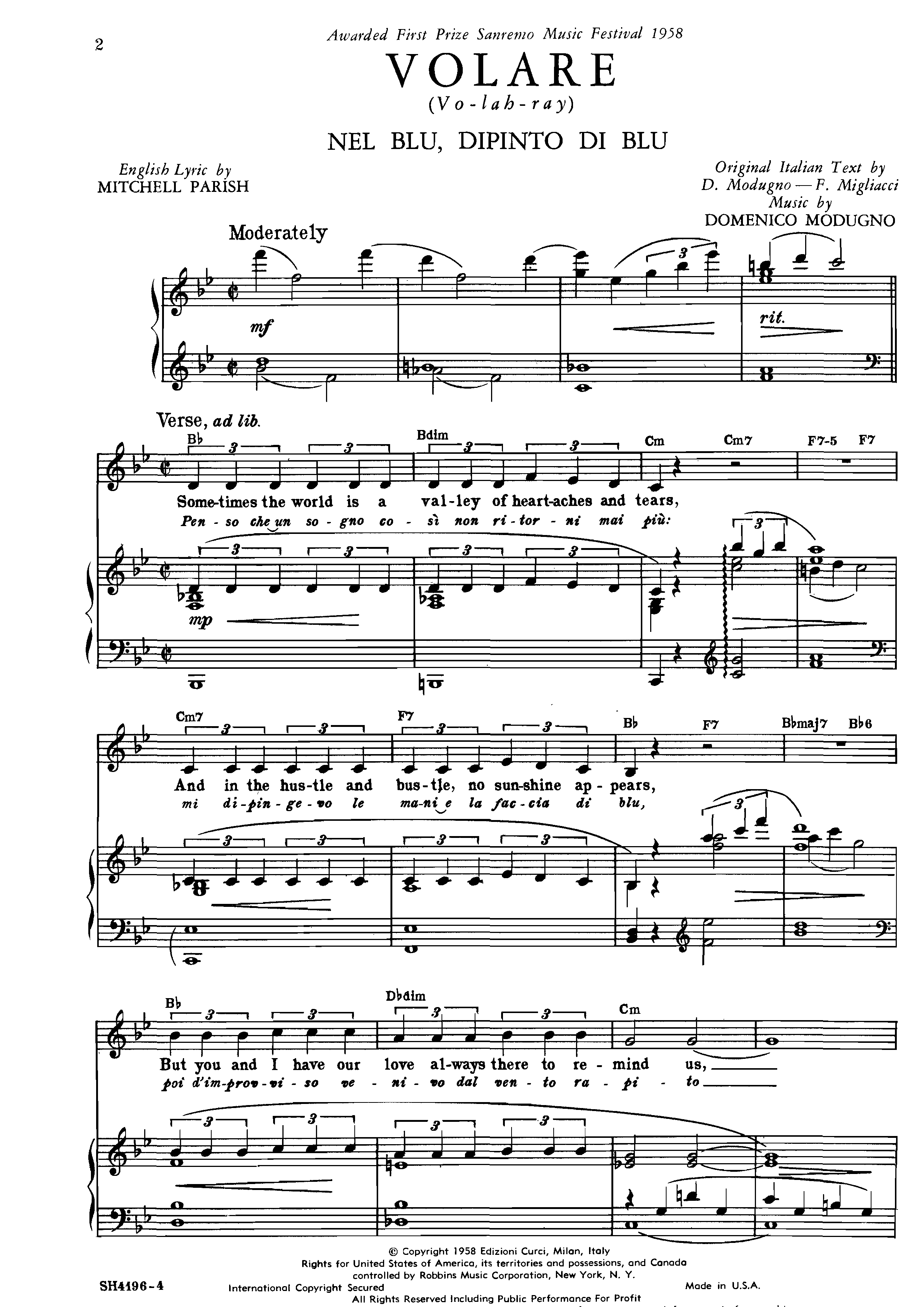 Nelson RiddleVolare Sheet Music pdf, Free Score Download ★