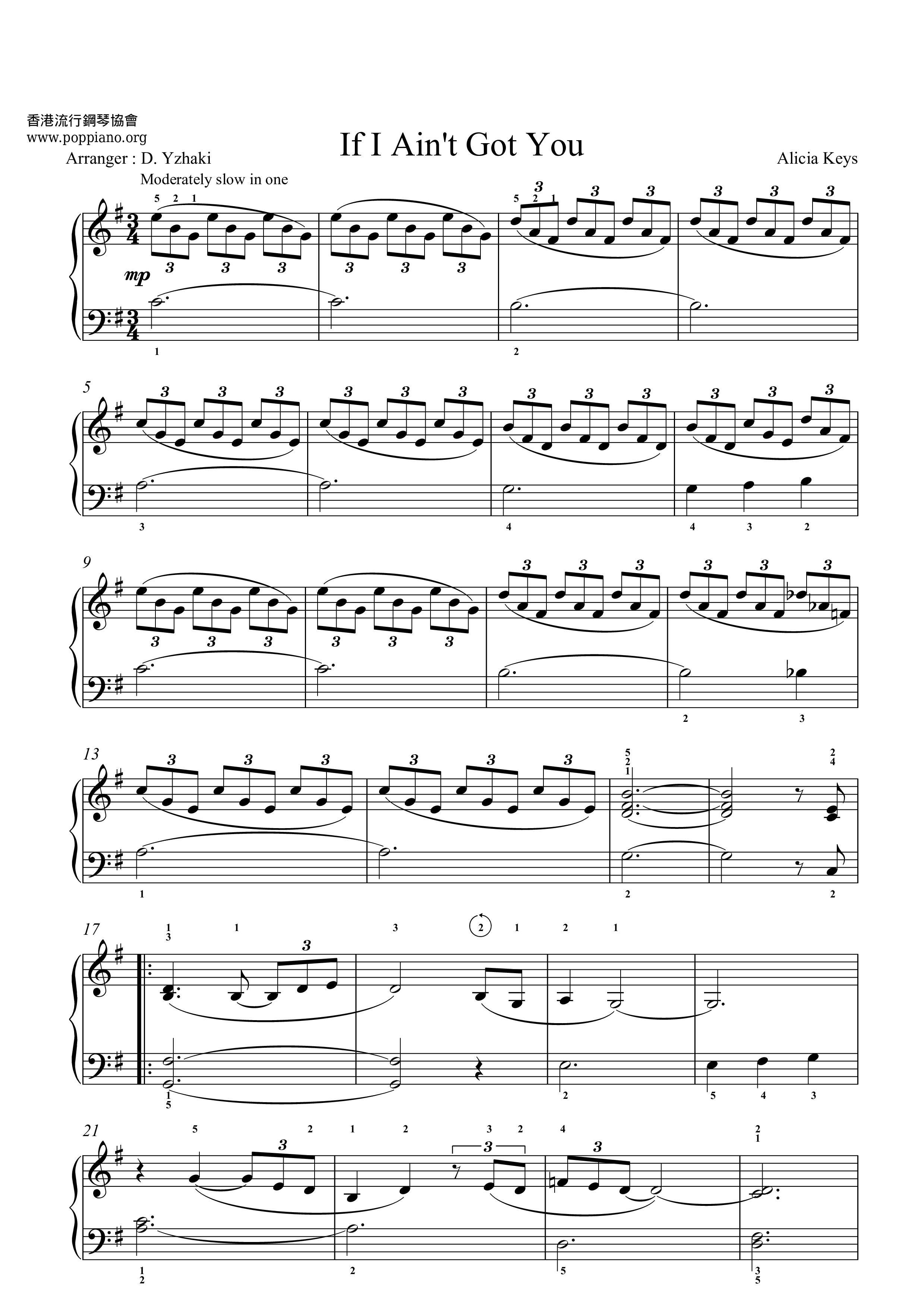 Alicia Keys, Christina Aguilera-If I Ain't Got You Sheet Music pdf