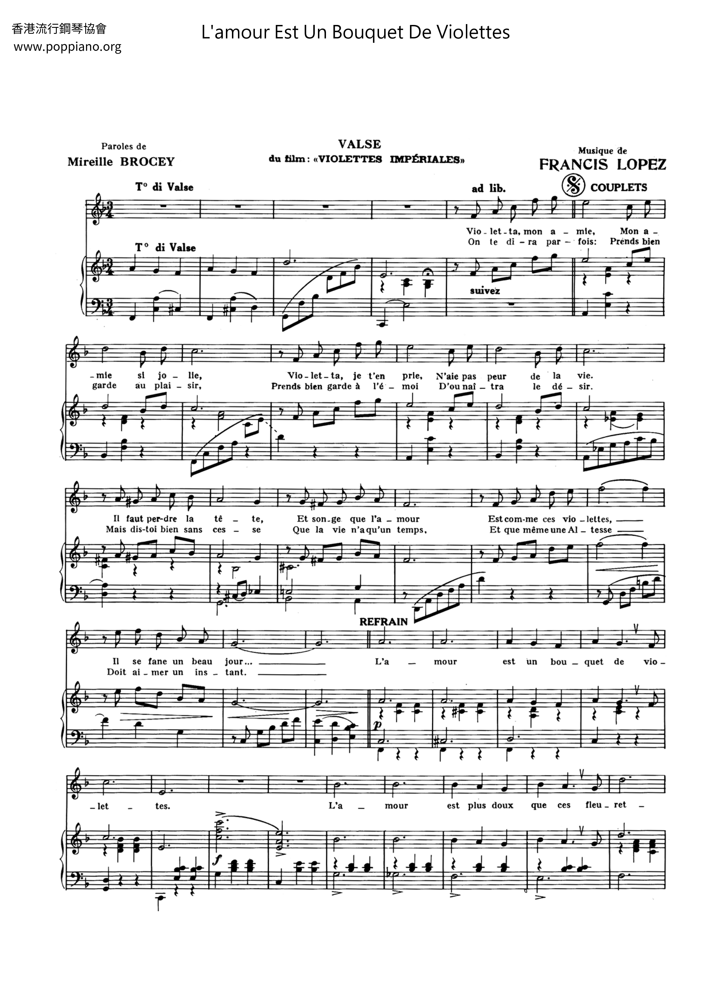 Francis LopezL'amour Est Un Bouquet De