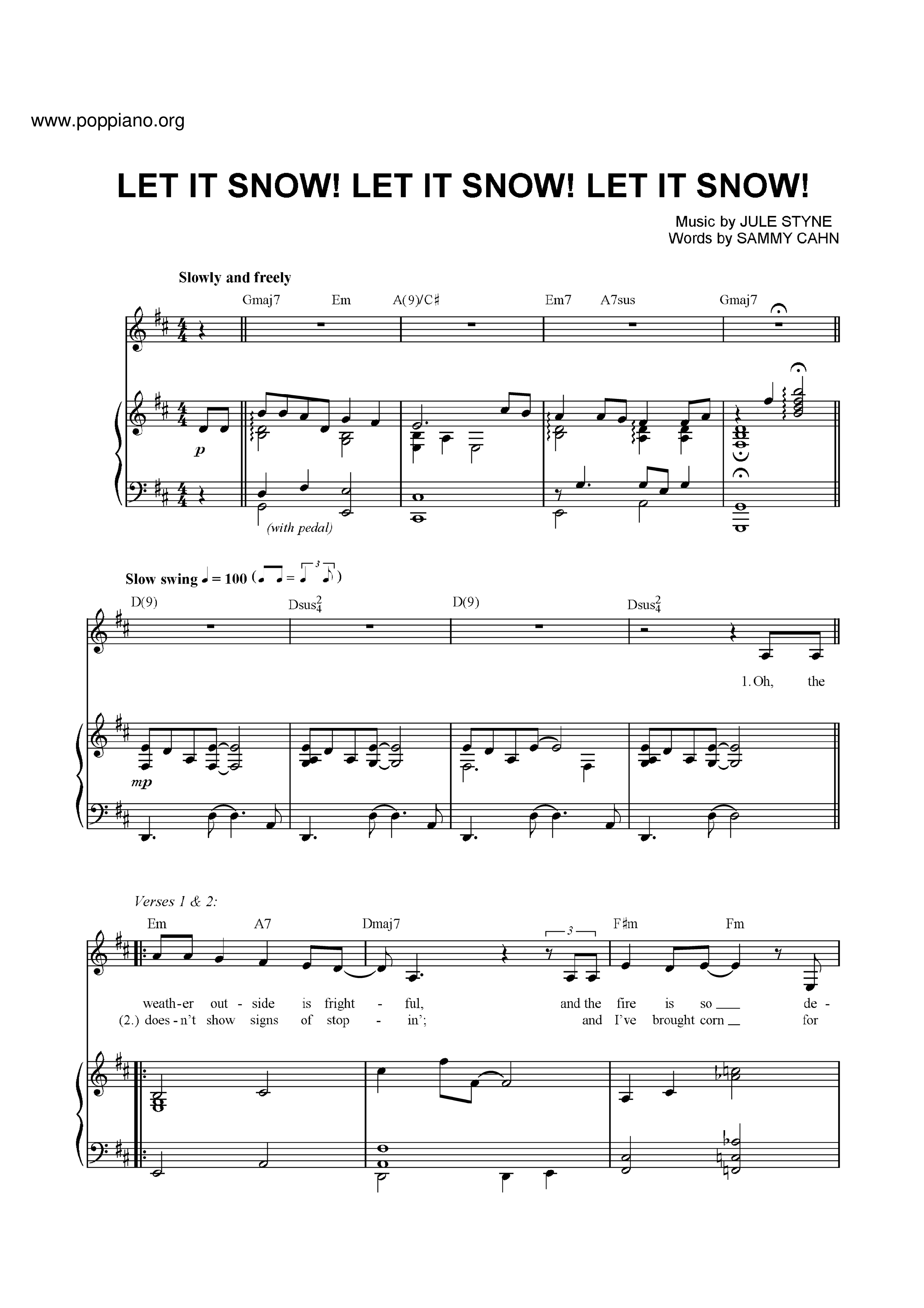 ☆ Christmas-Let It Snow Sheet pdf, - Free Score Download ☆