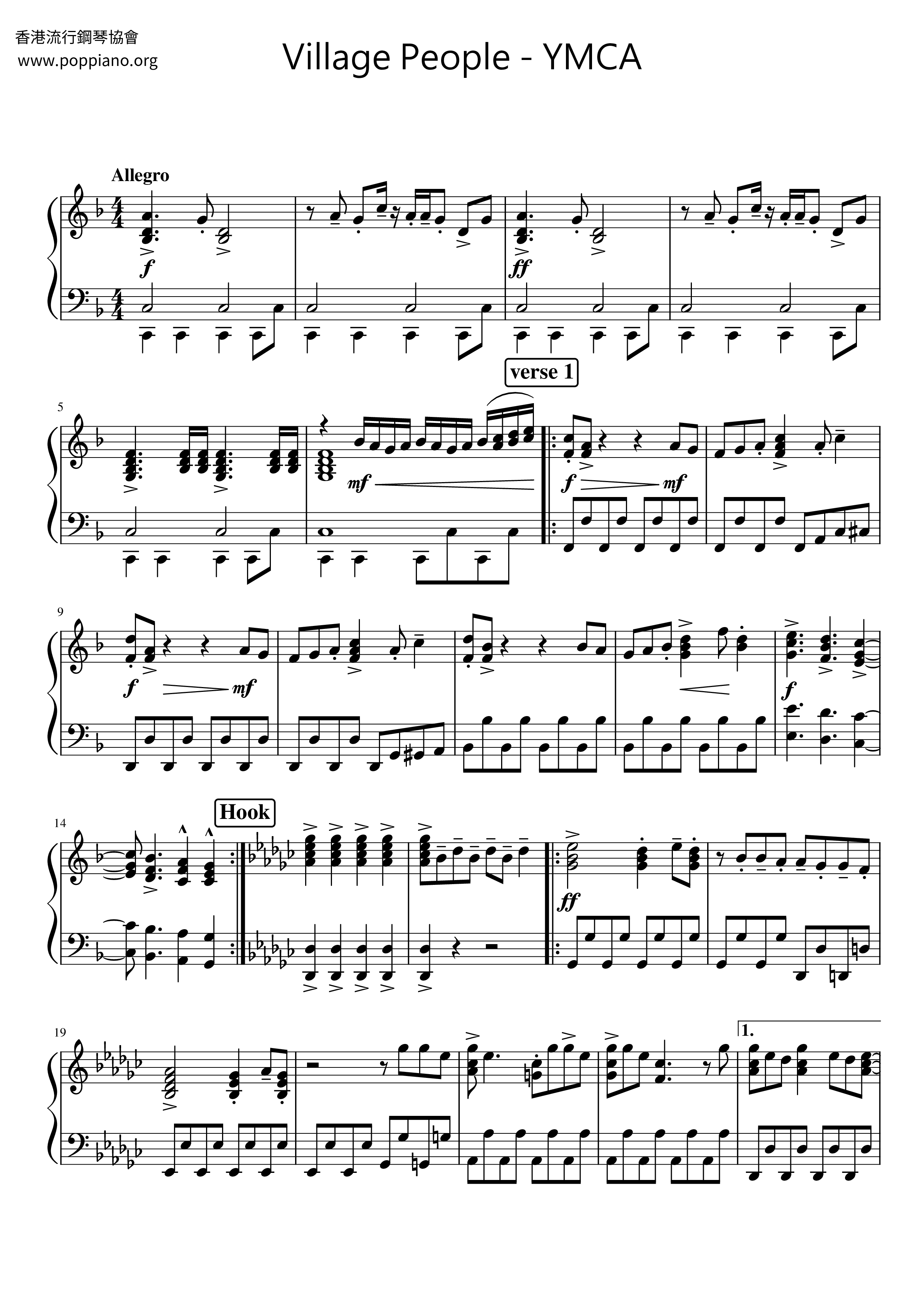 Village People Ymca Sheet Music Pdf Free Score Download Village People Ymca Sheet Music Pdf Free Score Download