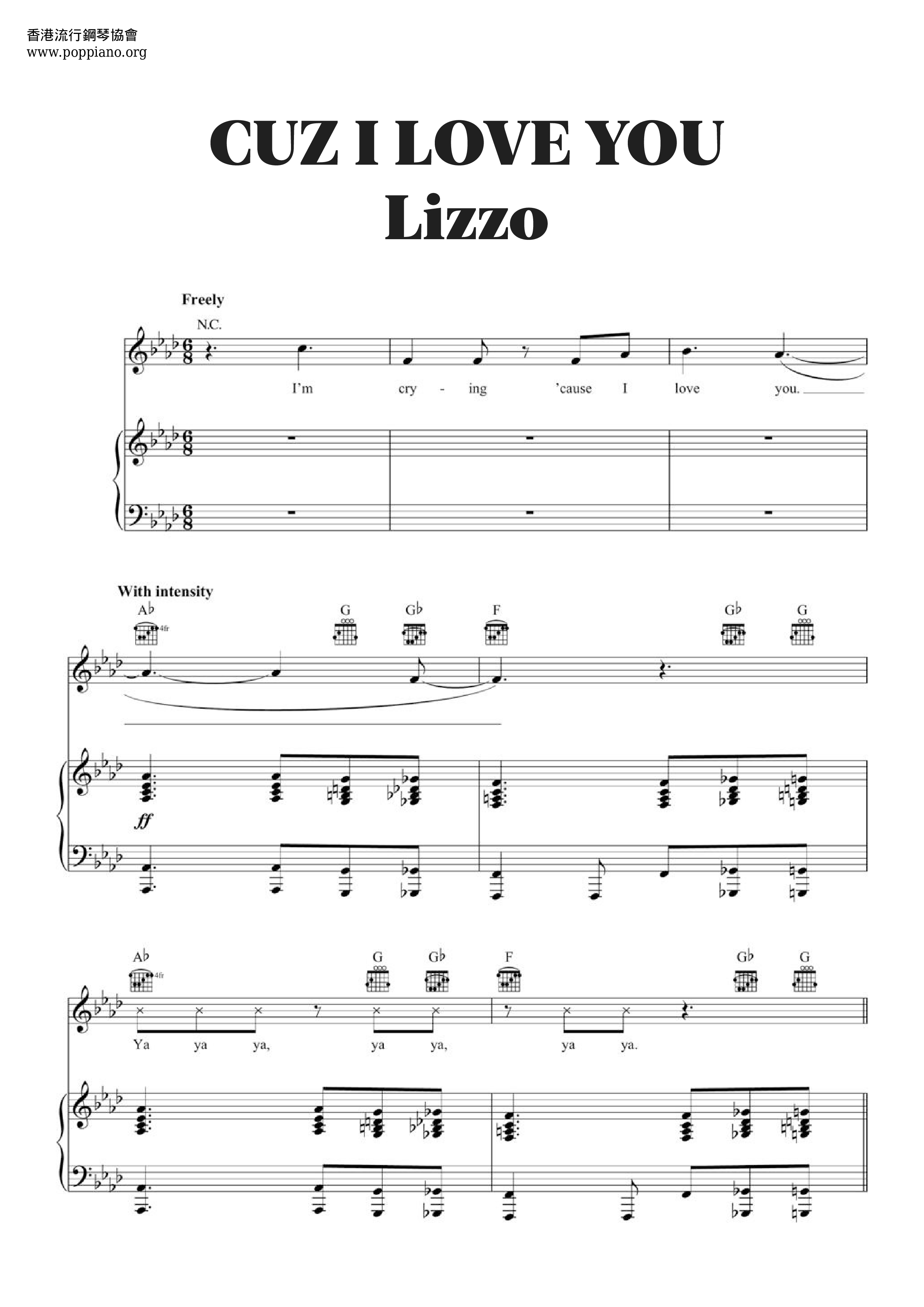 Lizzo Cuz I Love You Sheet Music Pdf Free Score Download