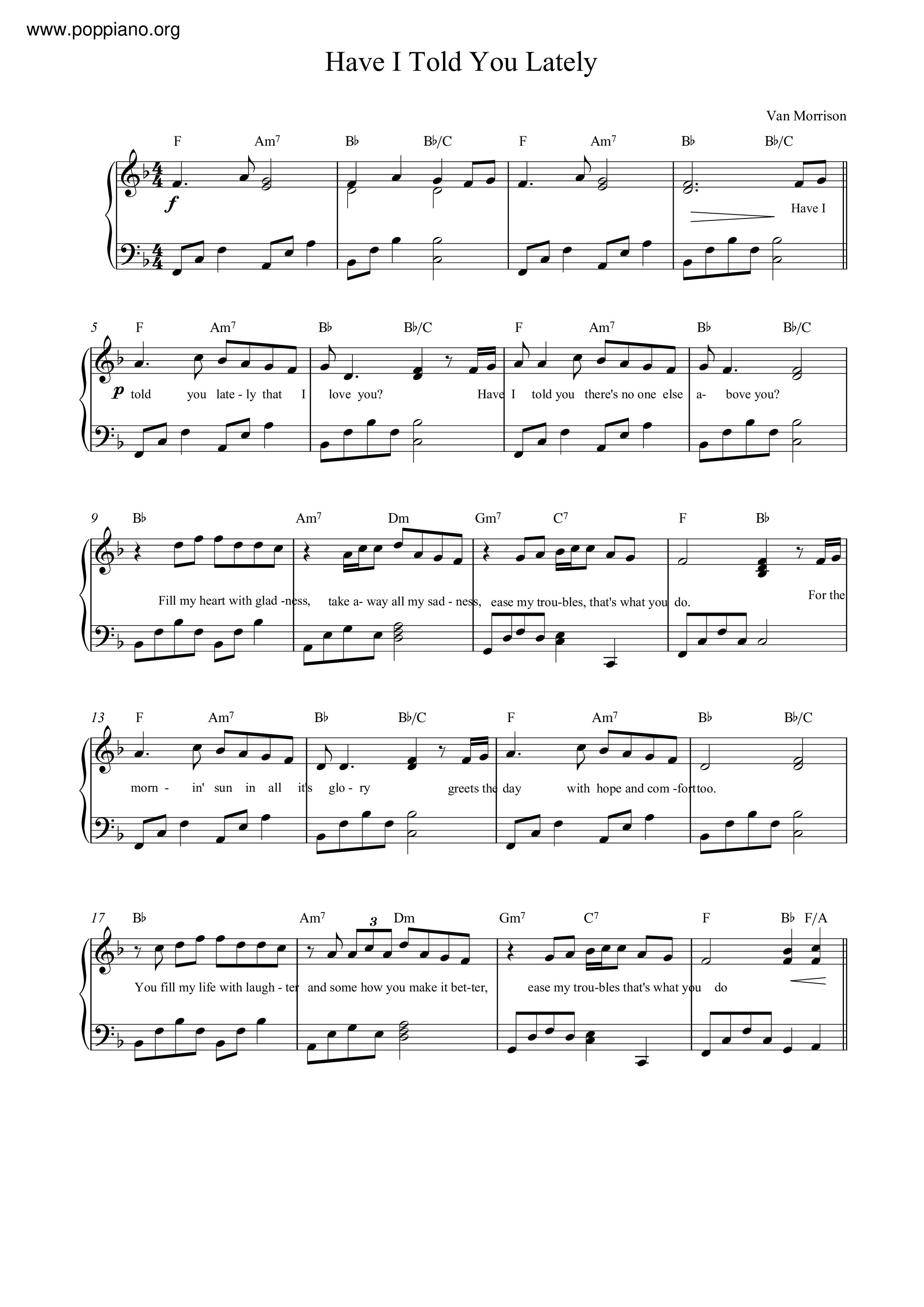 Rod StewartHave I Told You Lately Sheet Music pdf, Free Score Download ★