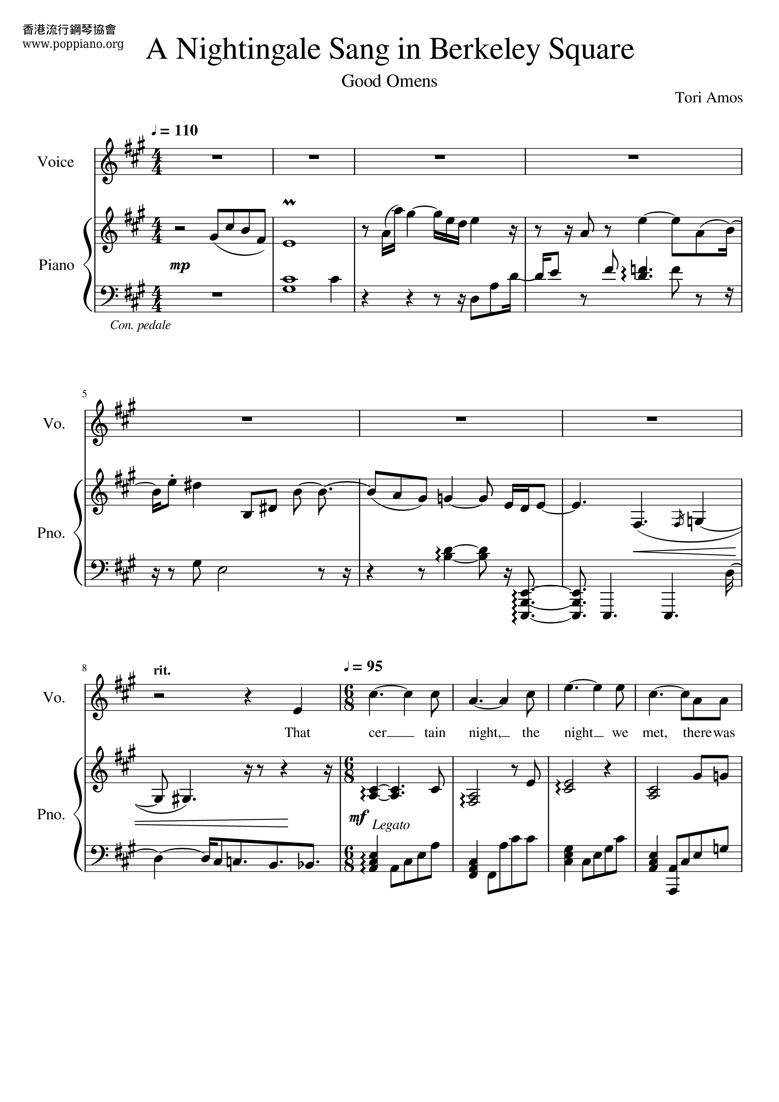 Tori Amos A Nightingale Sang In Berkeley Square Sheet Music Pdf Free Score Download Tori Amos A Nightingale Sang In Berkeley Square Sheet Music Pdf Free Score Download