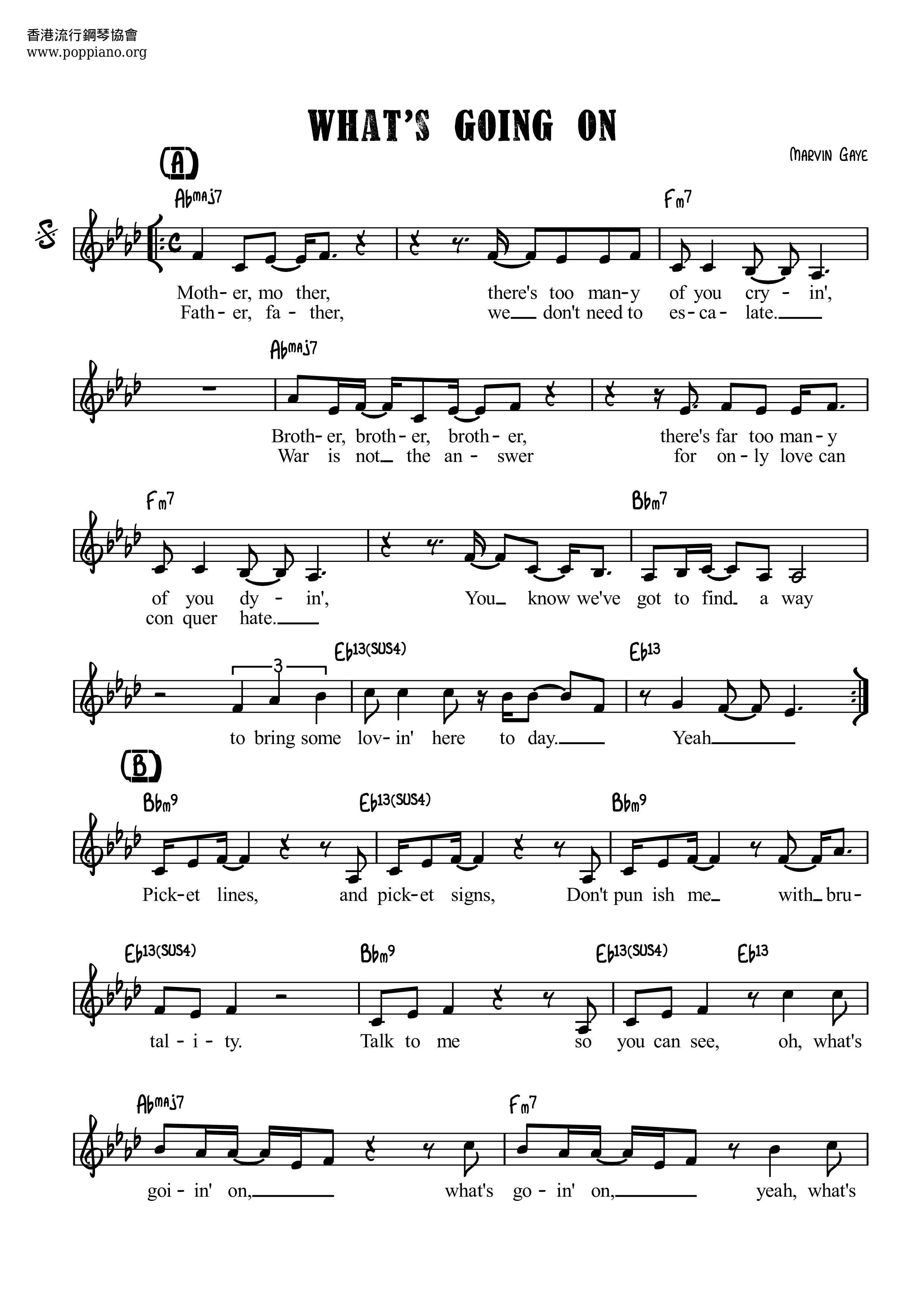 Marvin Gaye What S Going On Sheet Music Pdf Free Score Download Marvin Gaye What S Going On Sheet Music Pdf Free Score Download