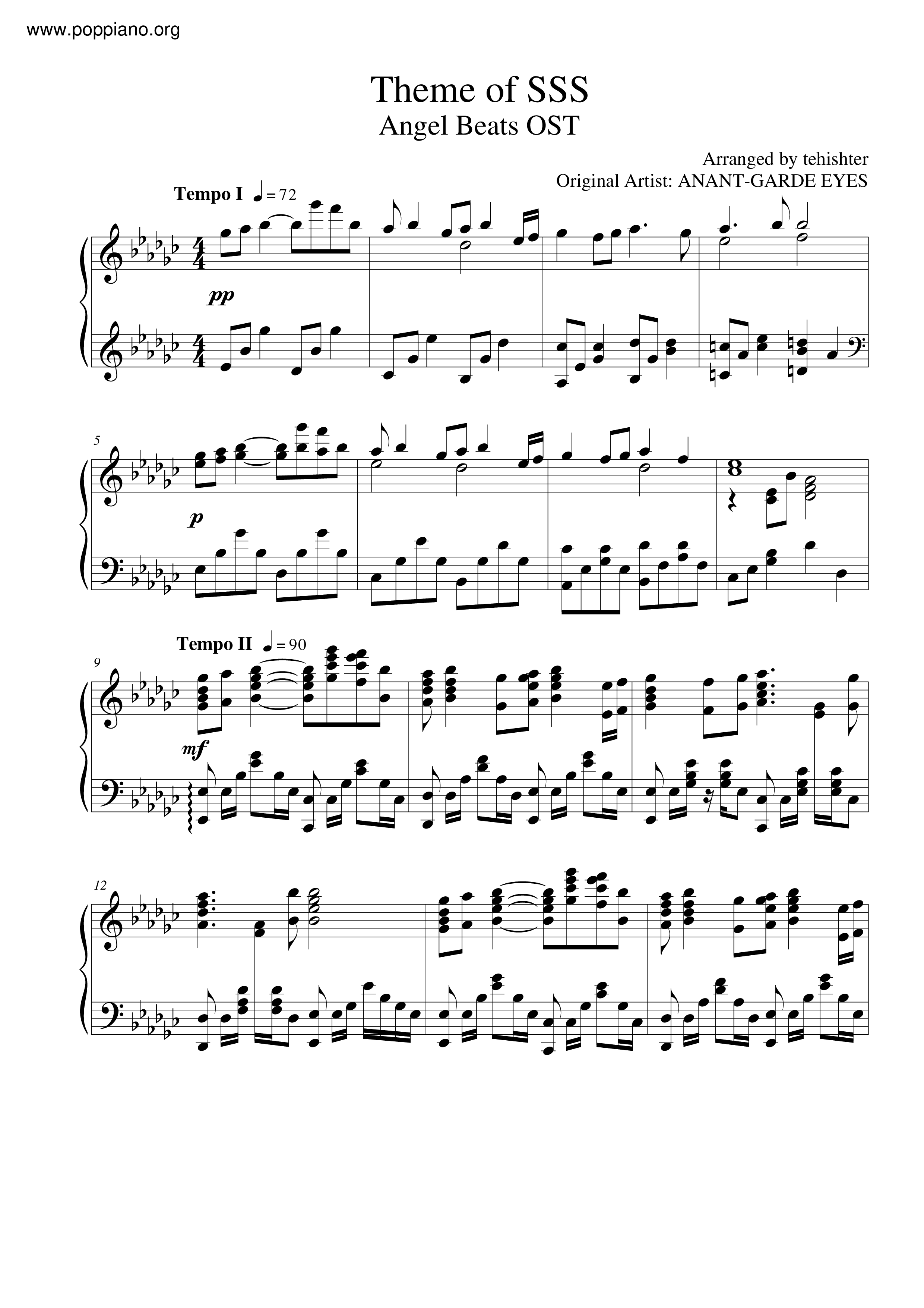 动漫歌 Angel Beats Theme Of Sss 琴谱 五线谱pdf アニメソング 香港流行钢琴协会琴谱下载 动漫歌 Angel Beats Theme Of Sss 琴谱 五线谱pdf アニメソング 香港流行钢琴协会琴谱下载