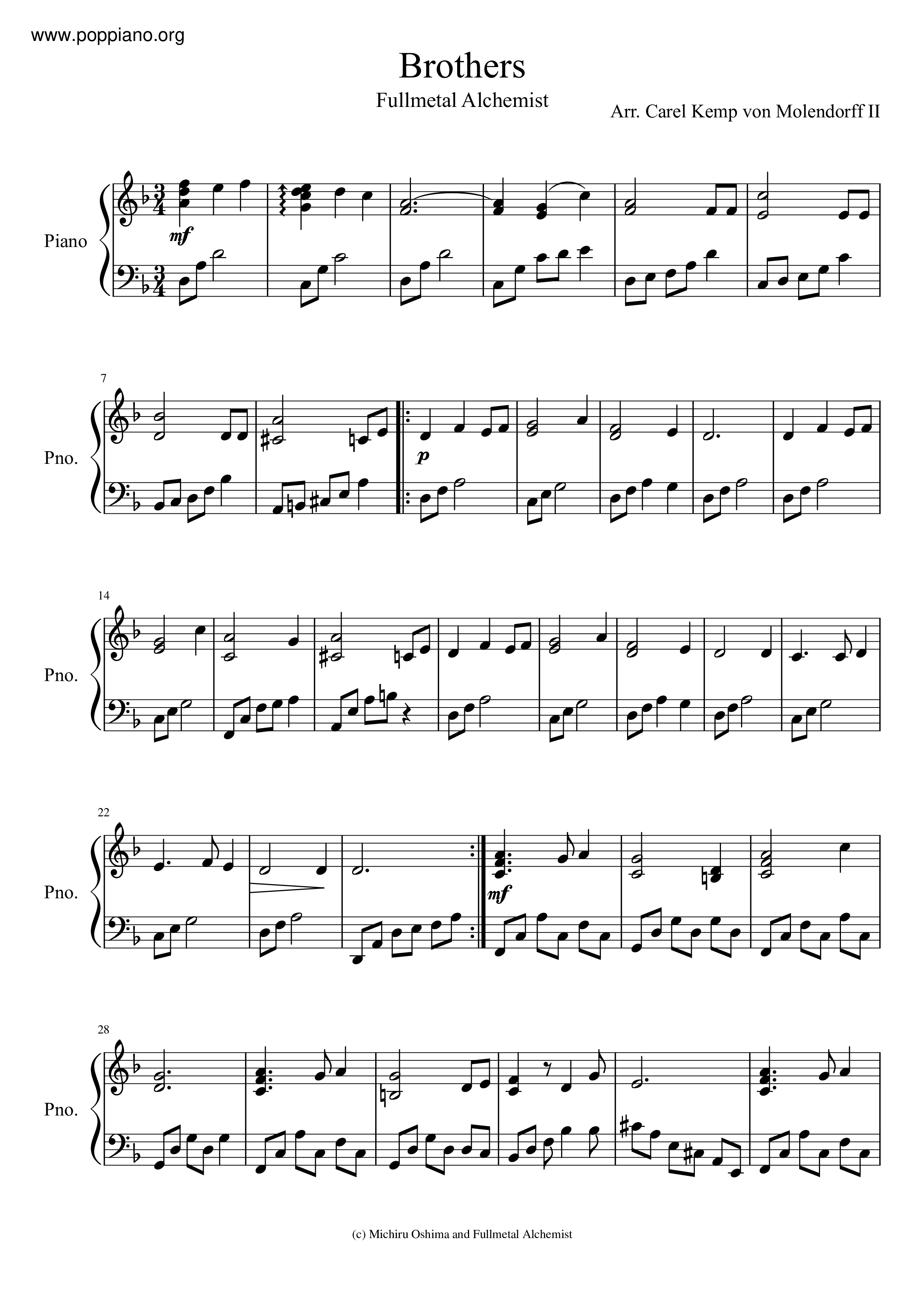 Anime Fullmetal Alchemist Brotherhood Sheet Music Pdf 鋼の錬金術師 Brotherhood 楽譜 Free Score Download Anime Fullmetal Alchemist Brotherhood Sheet Music Pdf 鋼の錬金術師 Brotherhood 楽譜 Free Score Download