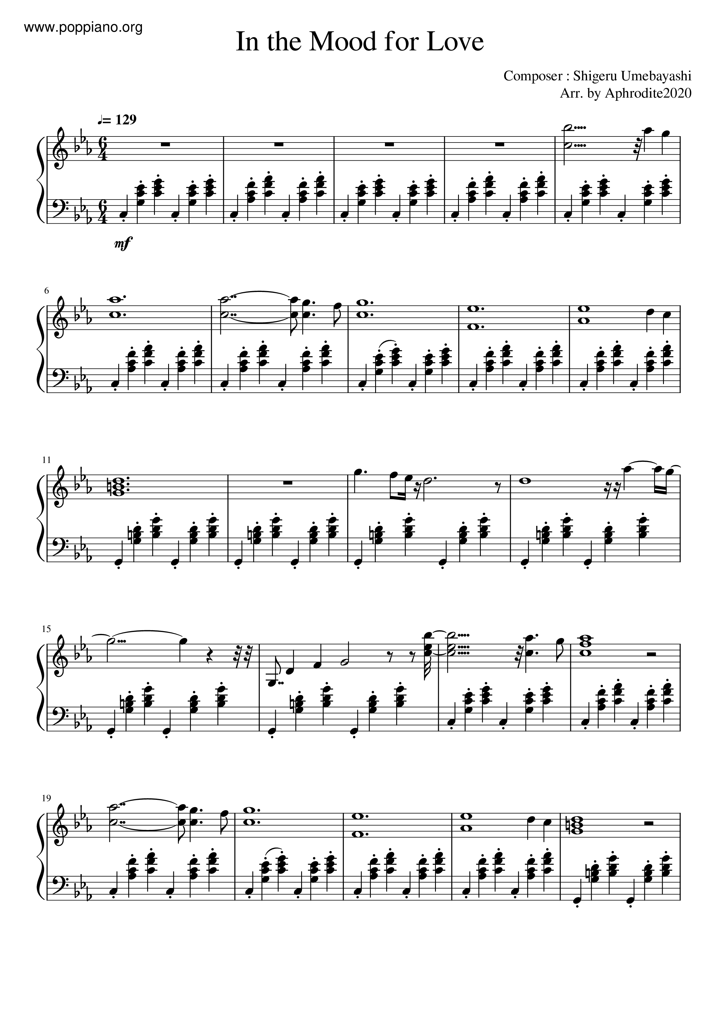 Shigeru Umebayashi In The Mood Of Love Yumeji S Theme Sheet Music Pdf 梅林茂 Free Score Download Shigeru Umebayashi In The Mood Of Love Yumeji S Theme Sheet Music Pdf 梅林茂 Free Score Download