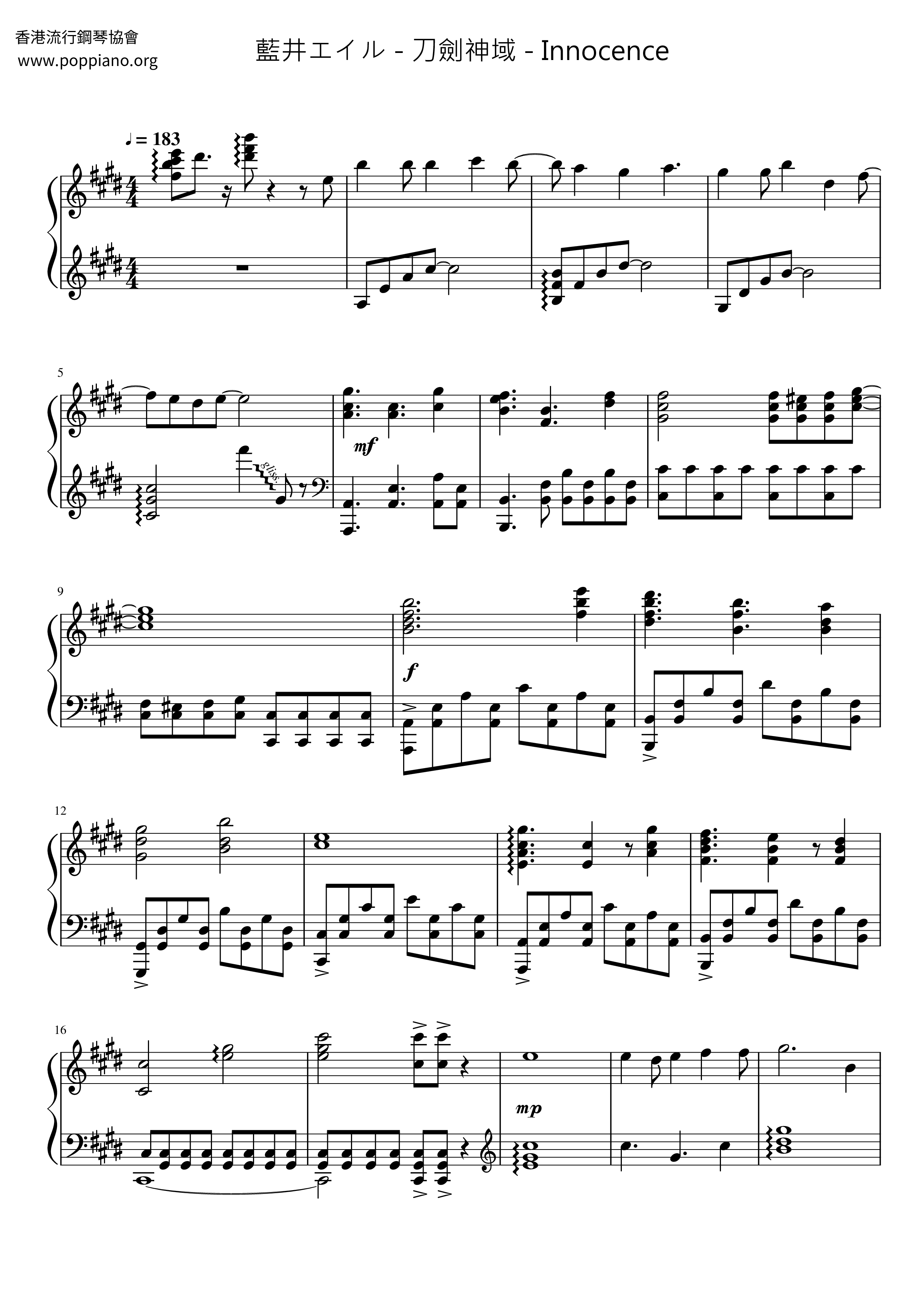 Sword Art Online - Innocence Score